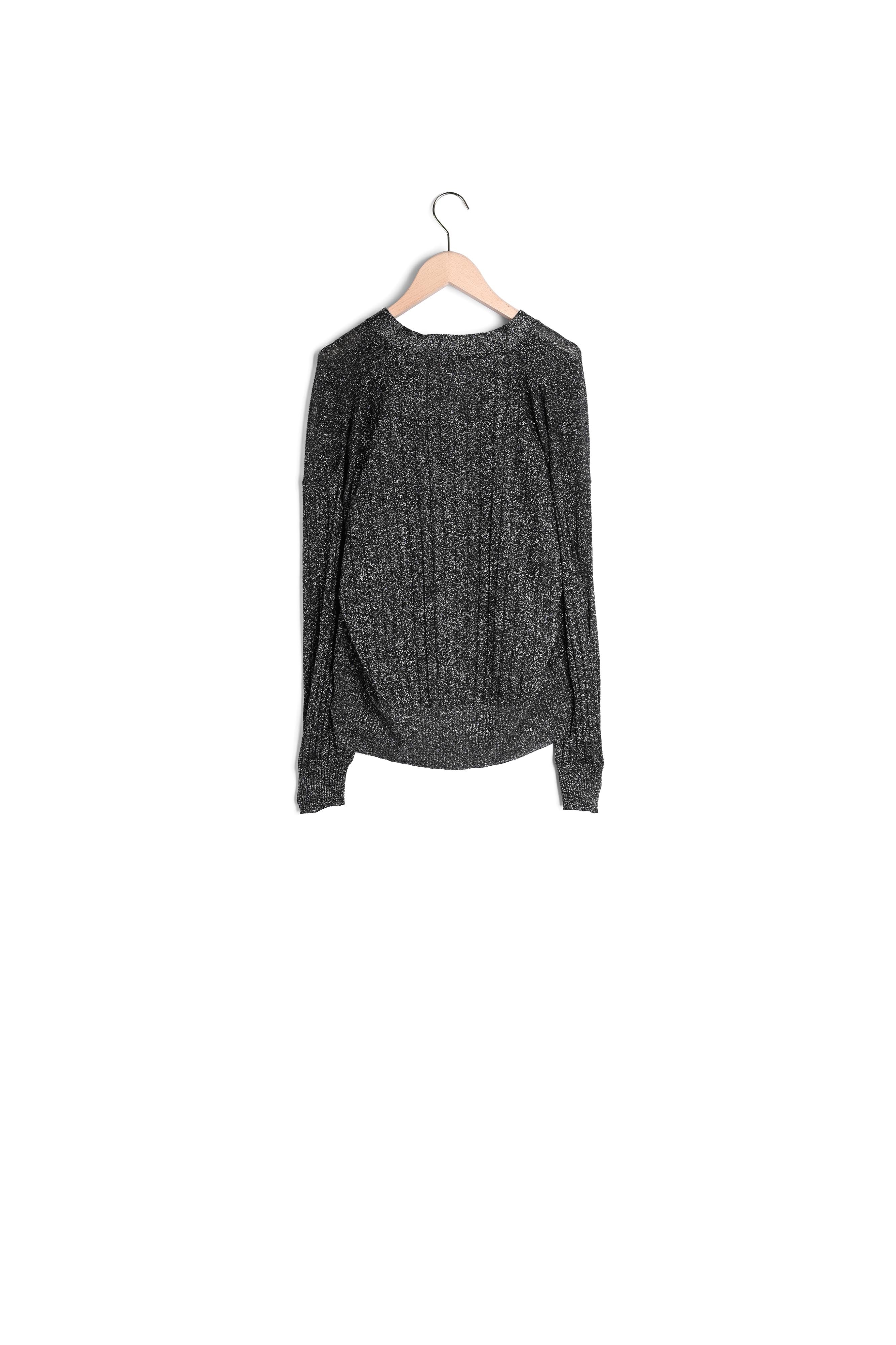 Gilet Galatee noir en maille fine lurex Faume - seconde main