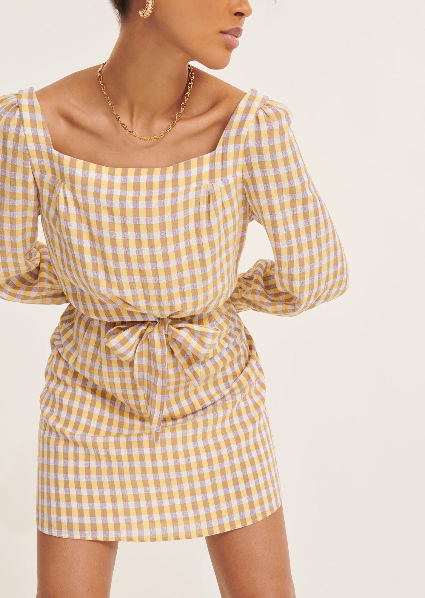 Robe Rivari violette en vichy Faume - seconde main