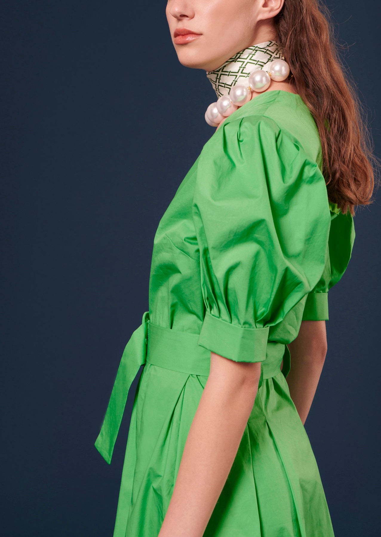 Robe Ranya verte en popeline Faume - seconde main