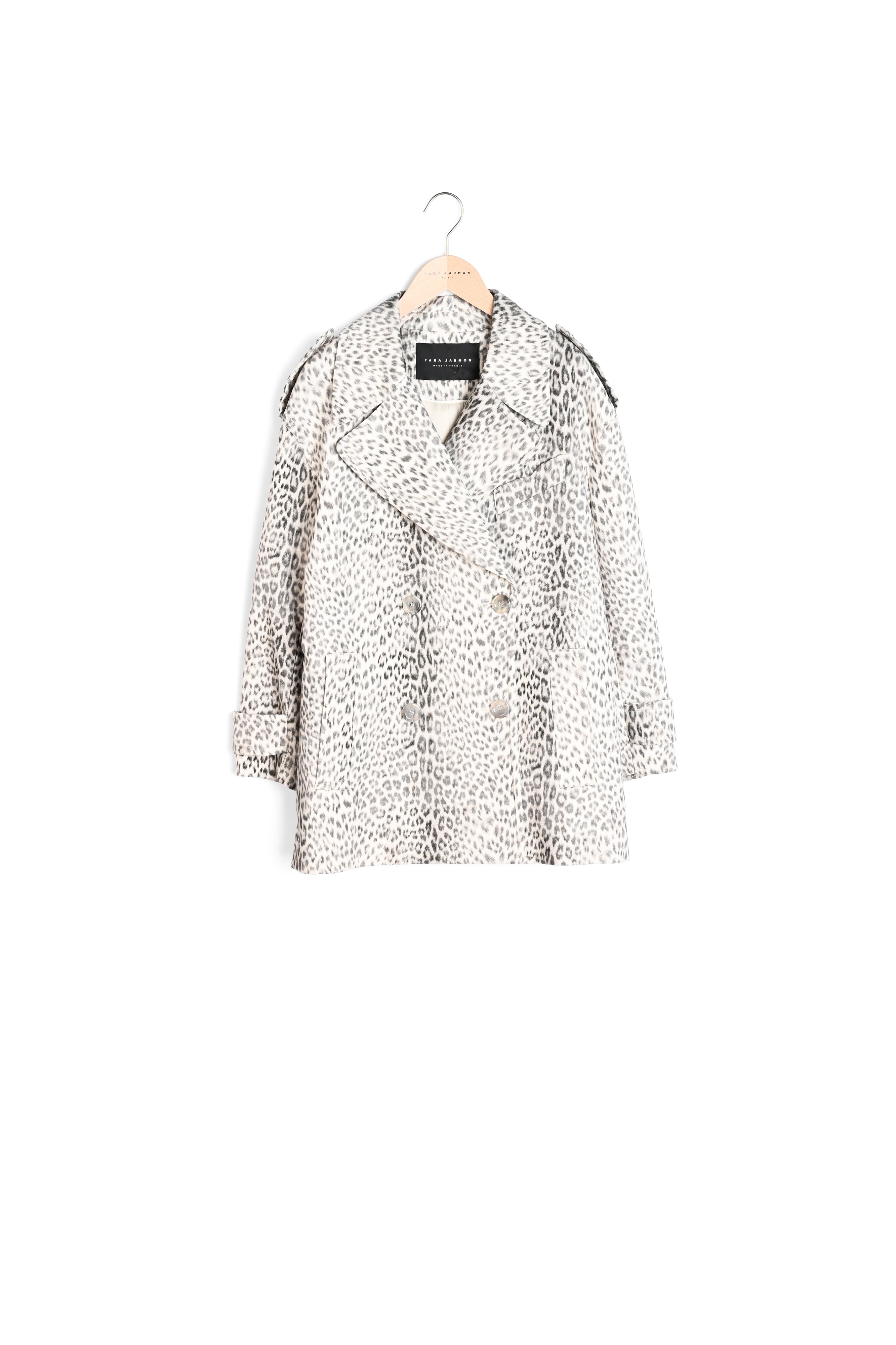 Manteau Maxence écru imprimé léopard en coton Faume - seconde main