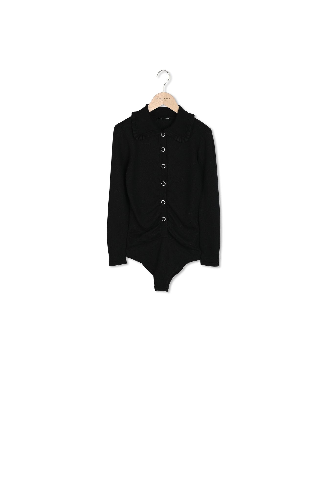 Body Potema noir en laine merinos Faume - seconde main