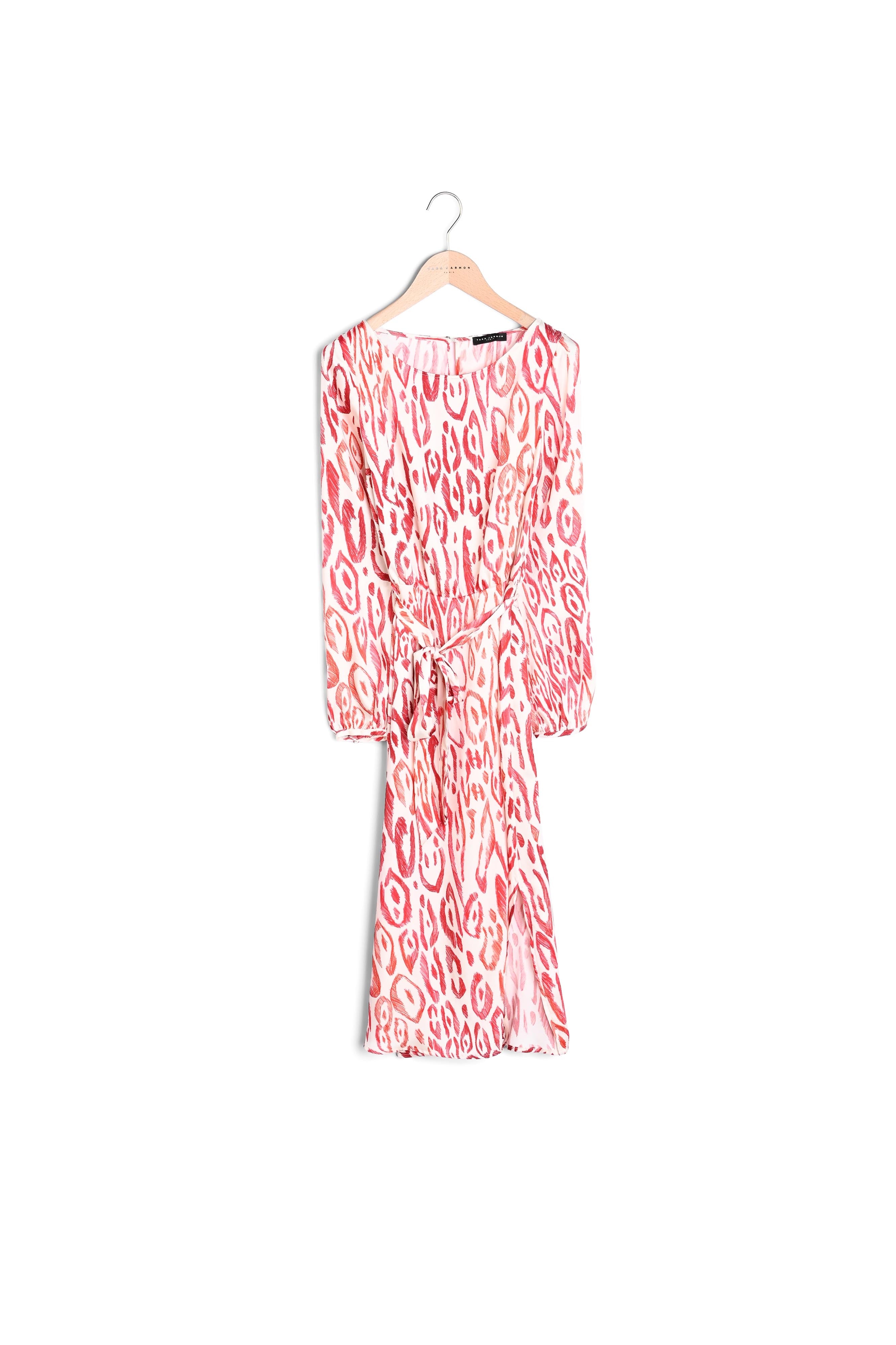 Robe Rilly écrue imprimé graphique léopard Faume - seconde main