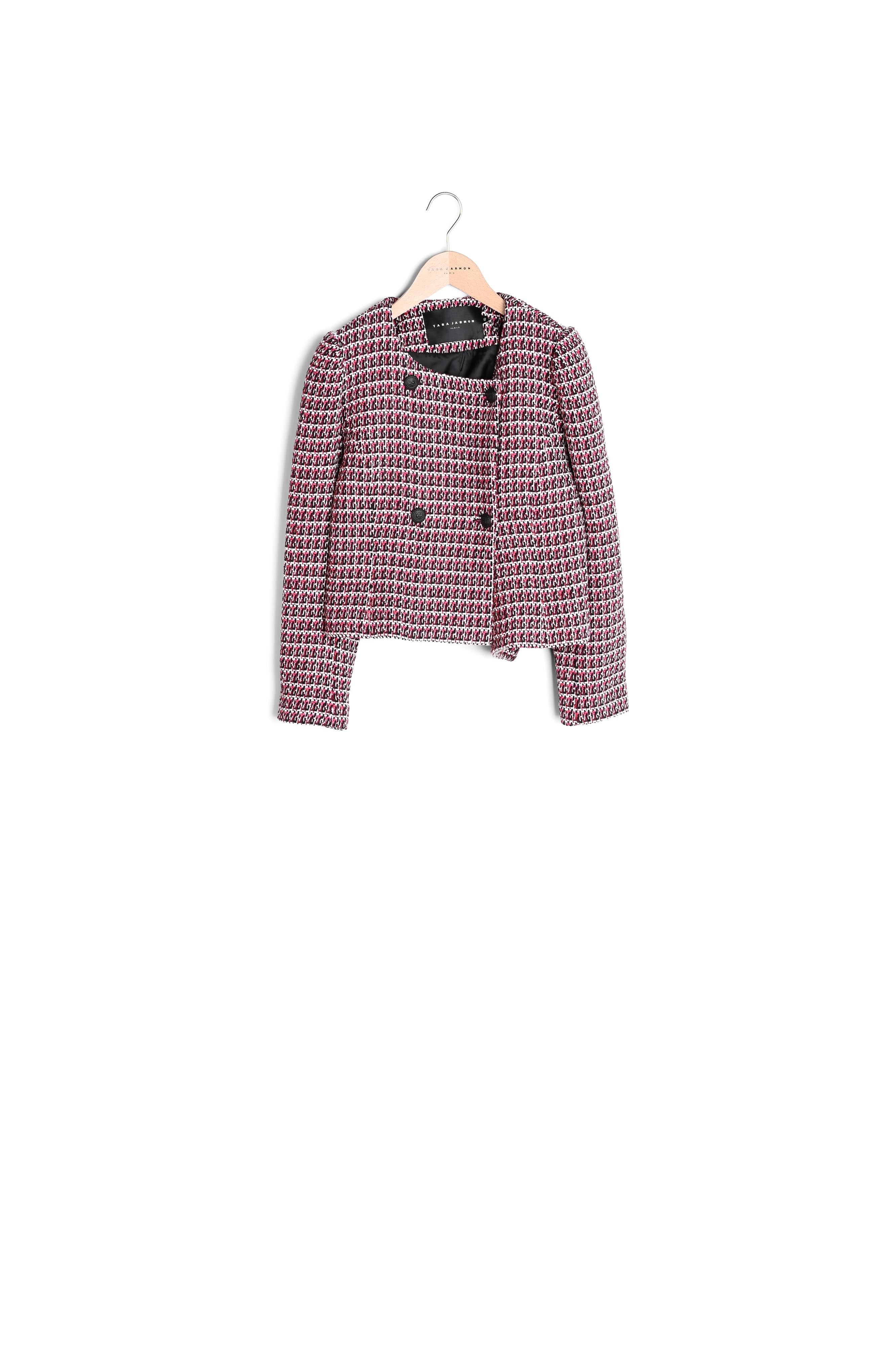 Veste Valero en tweed fuchsia Faume - seconde main