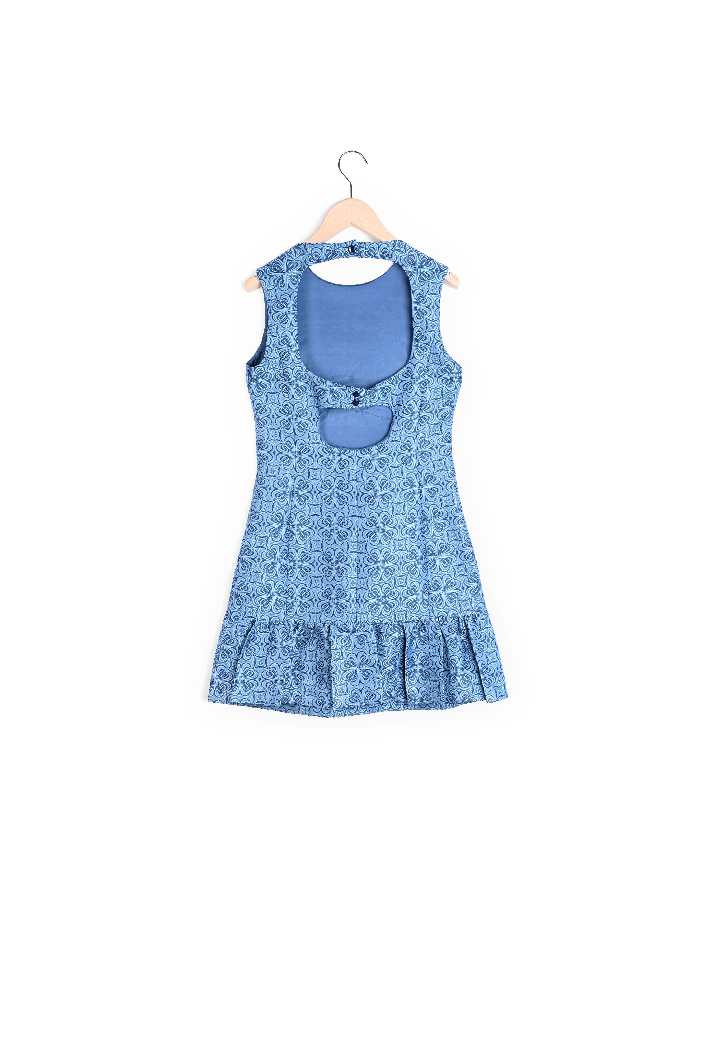 Robe Romeala bleue en jacquard Faume - seconde main