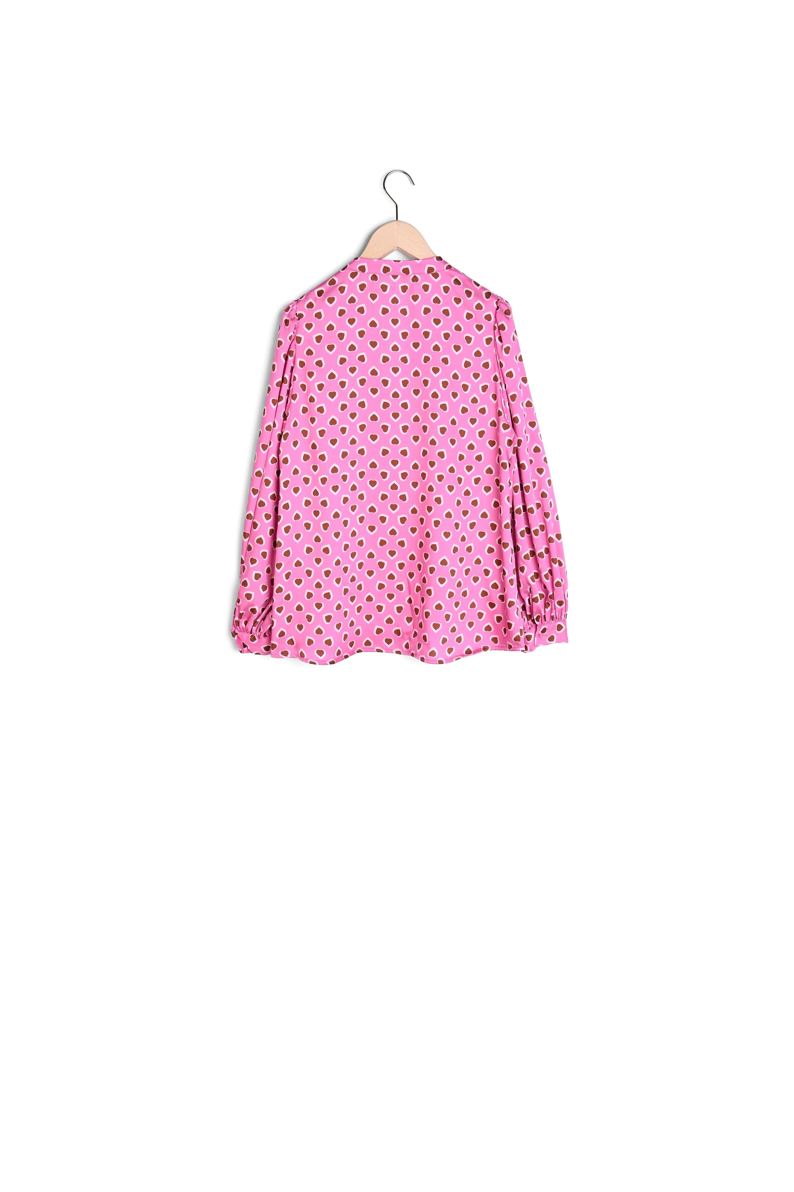 Chemise Claire rose imprimé coeur Faume - seconde main