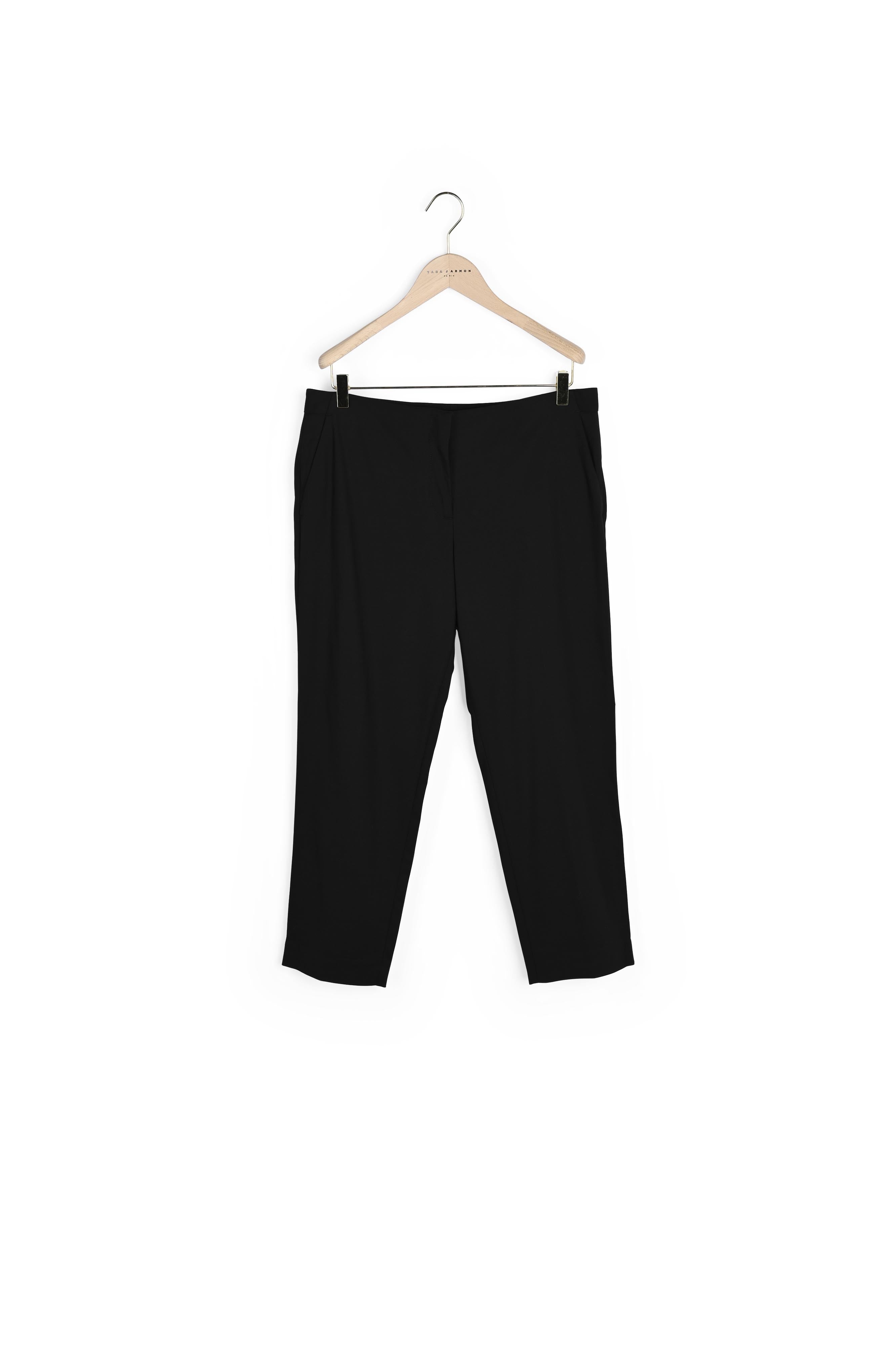 Pantalon droit noir en laine Faume - seconde main