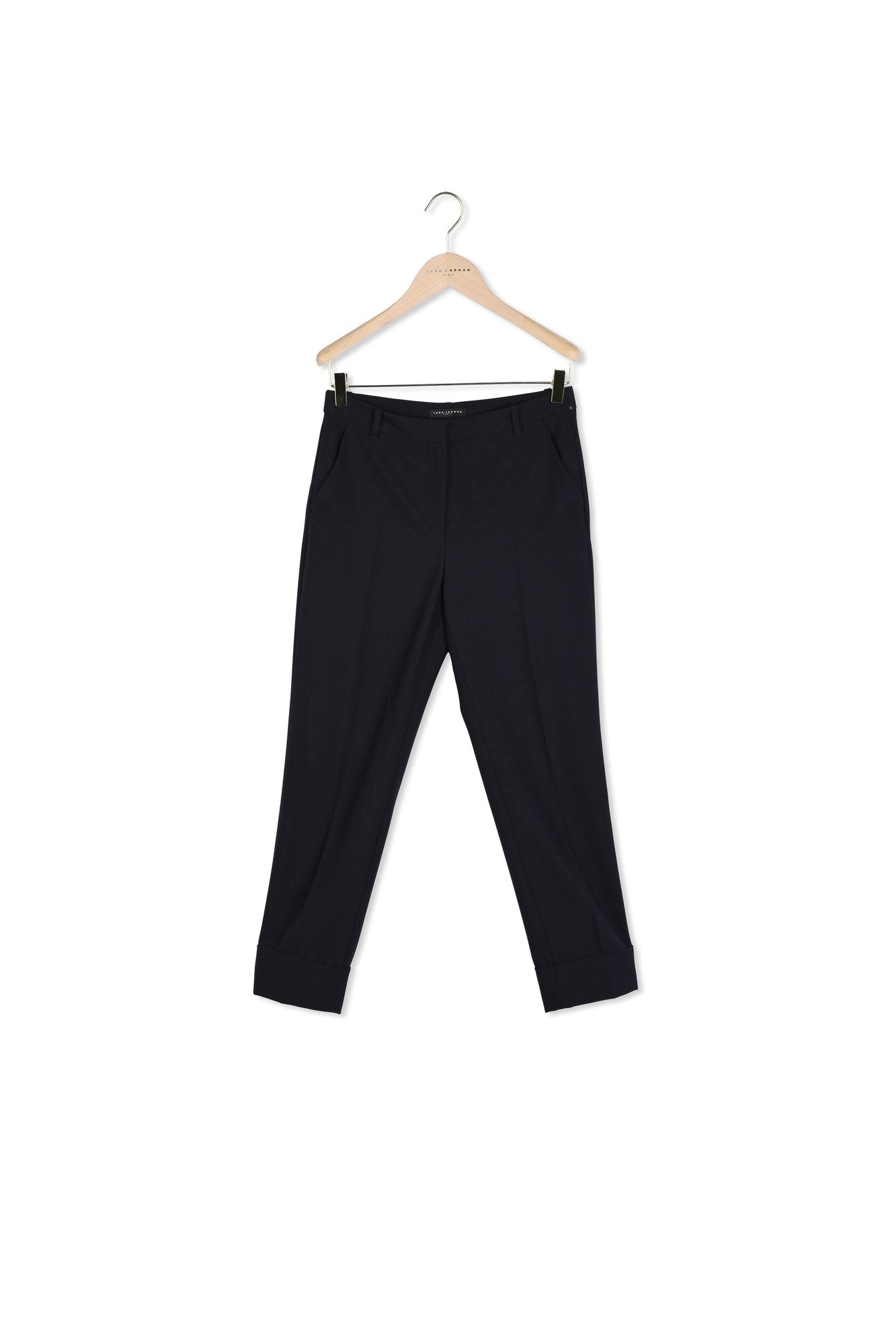 Pantalon Philippa bleu nuit en laine froide Faume - seconde main