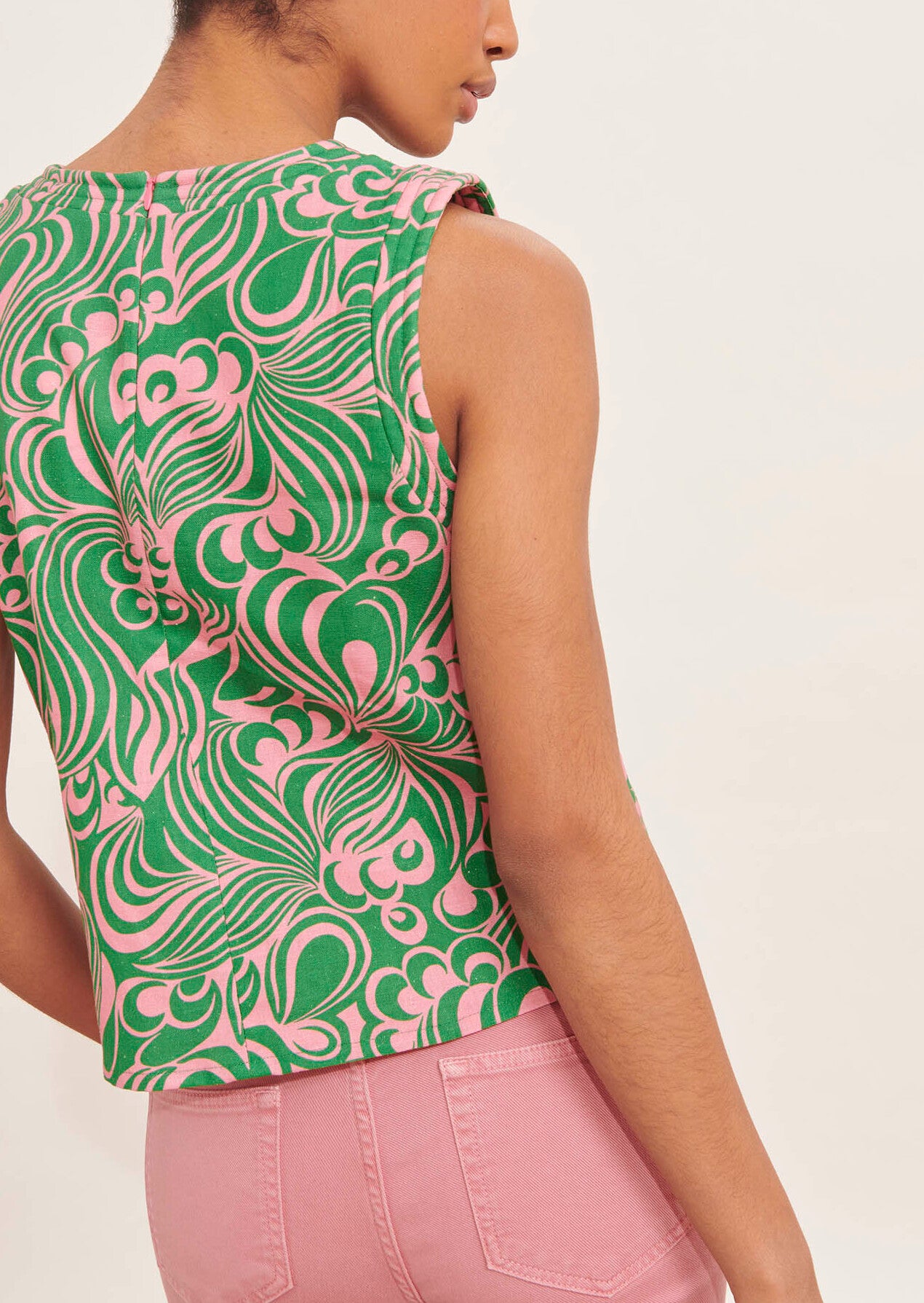 Top Takito rose imprimé psyche Faume - seconde main