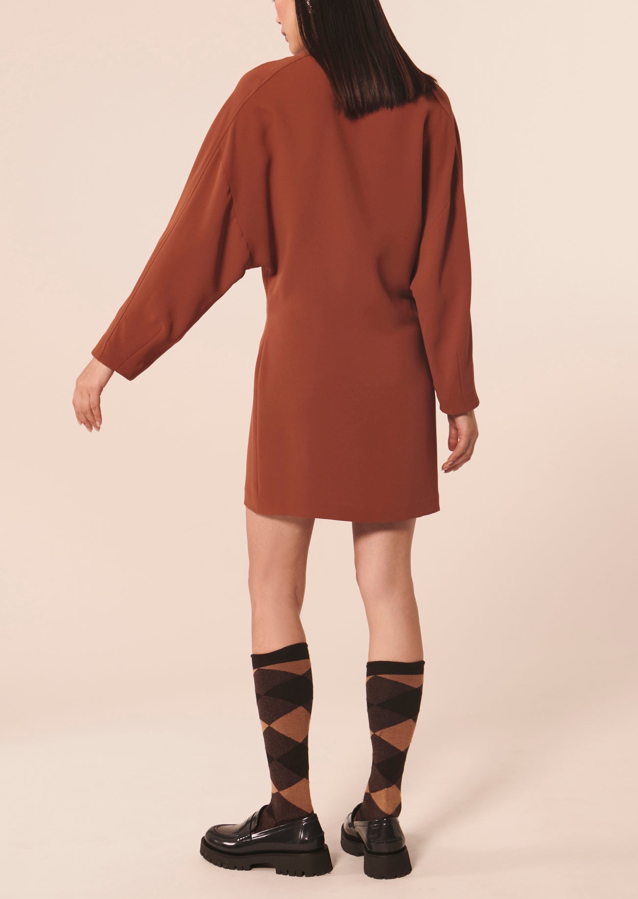 Robe Reva marron en crêpe Faume - seconde main