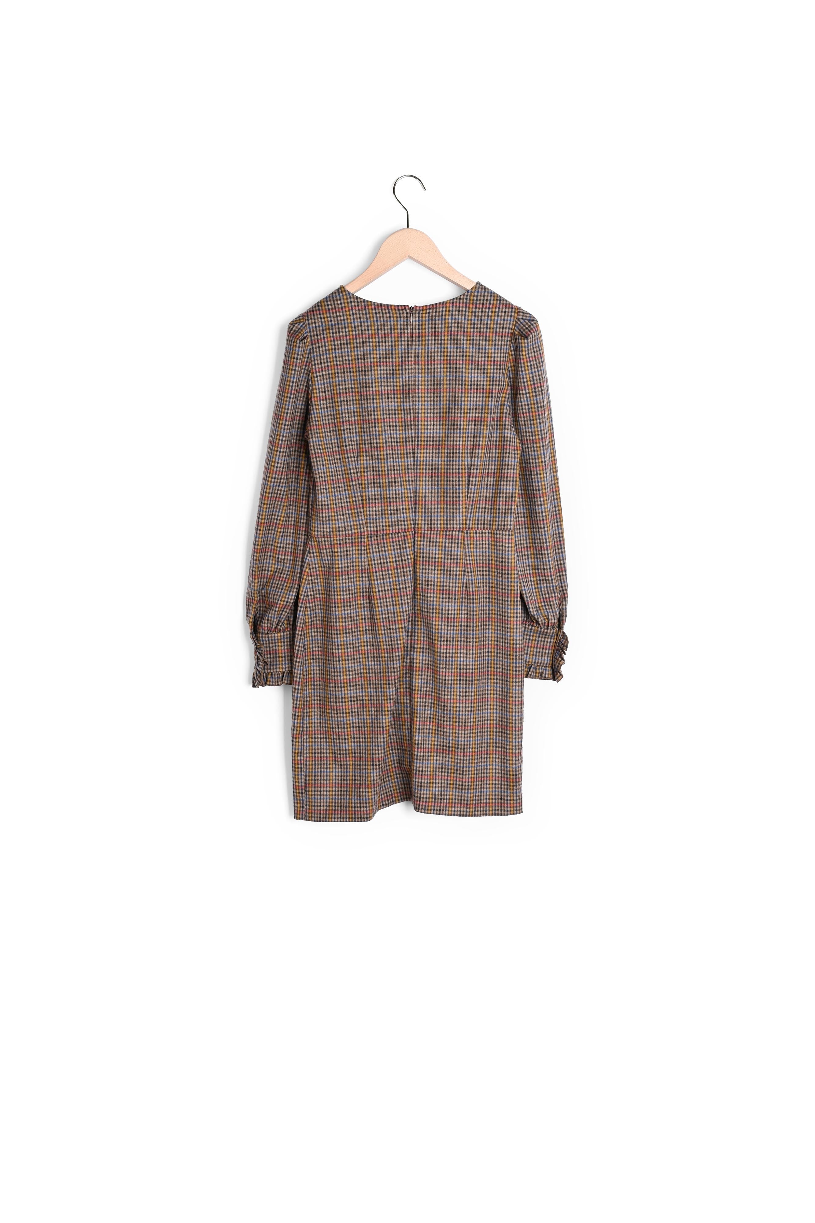 Robe marron imprimé carreaux Faume - seconde main