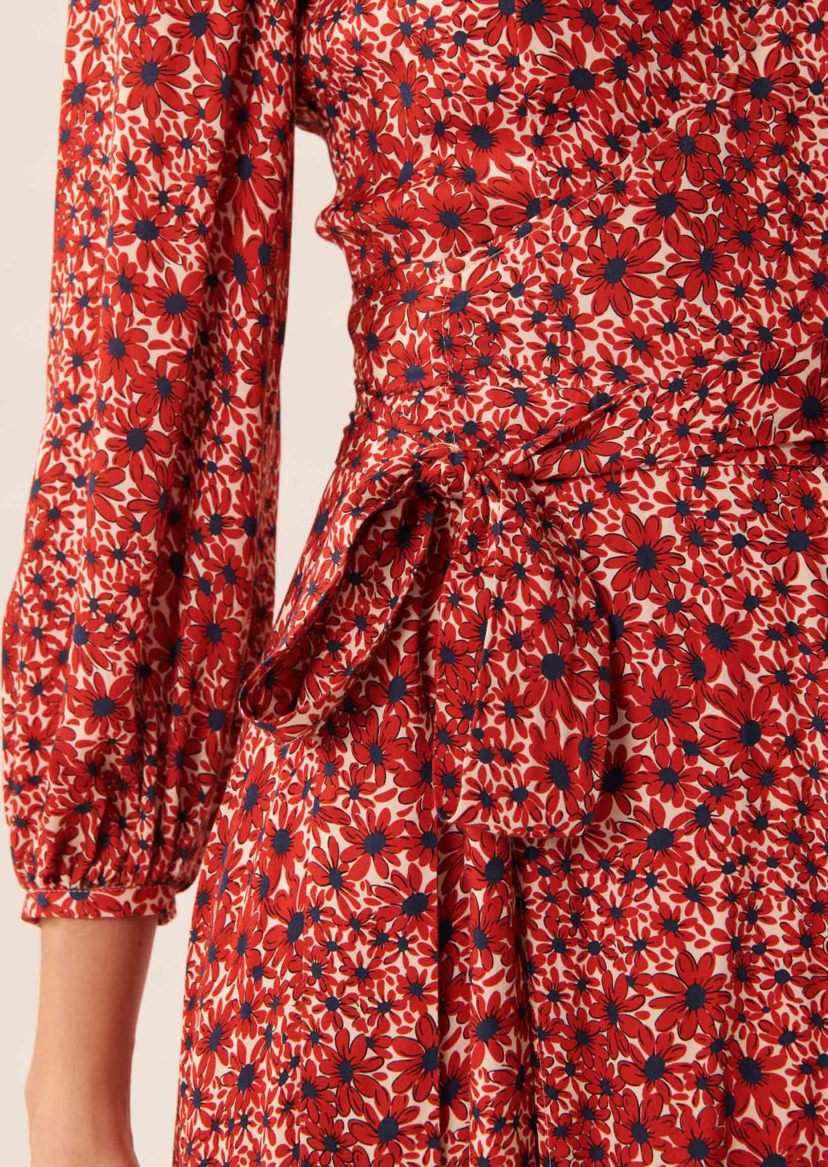 Robe Raphael rouge imprimé petites fleurs Faume - seconde main