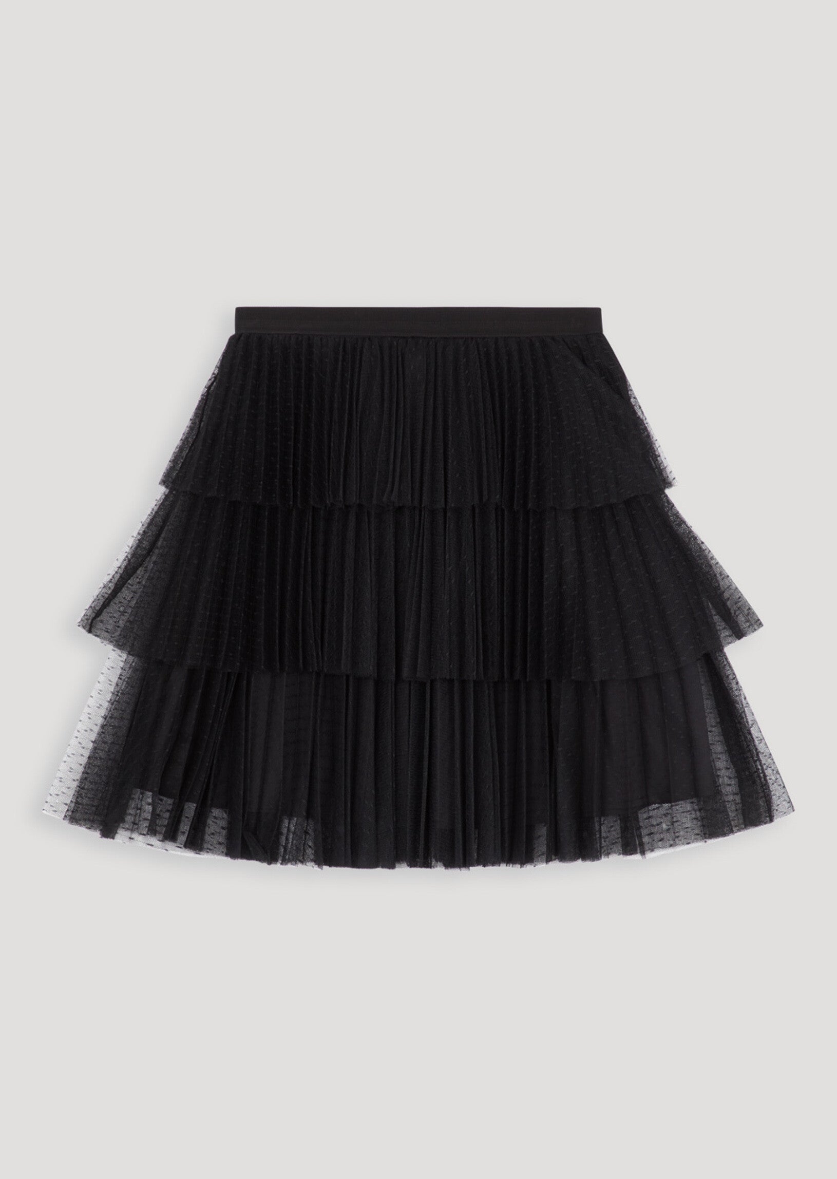 Jupe noire à volants en tulle plumetis Faume - seconde main