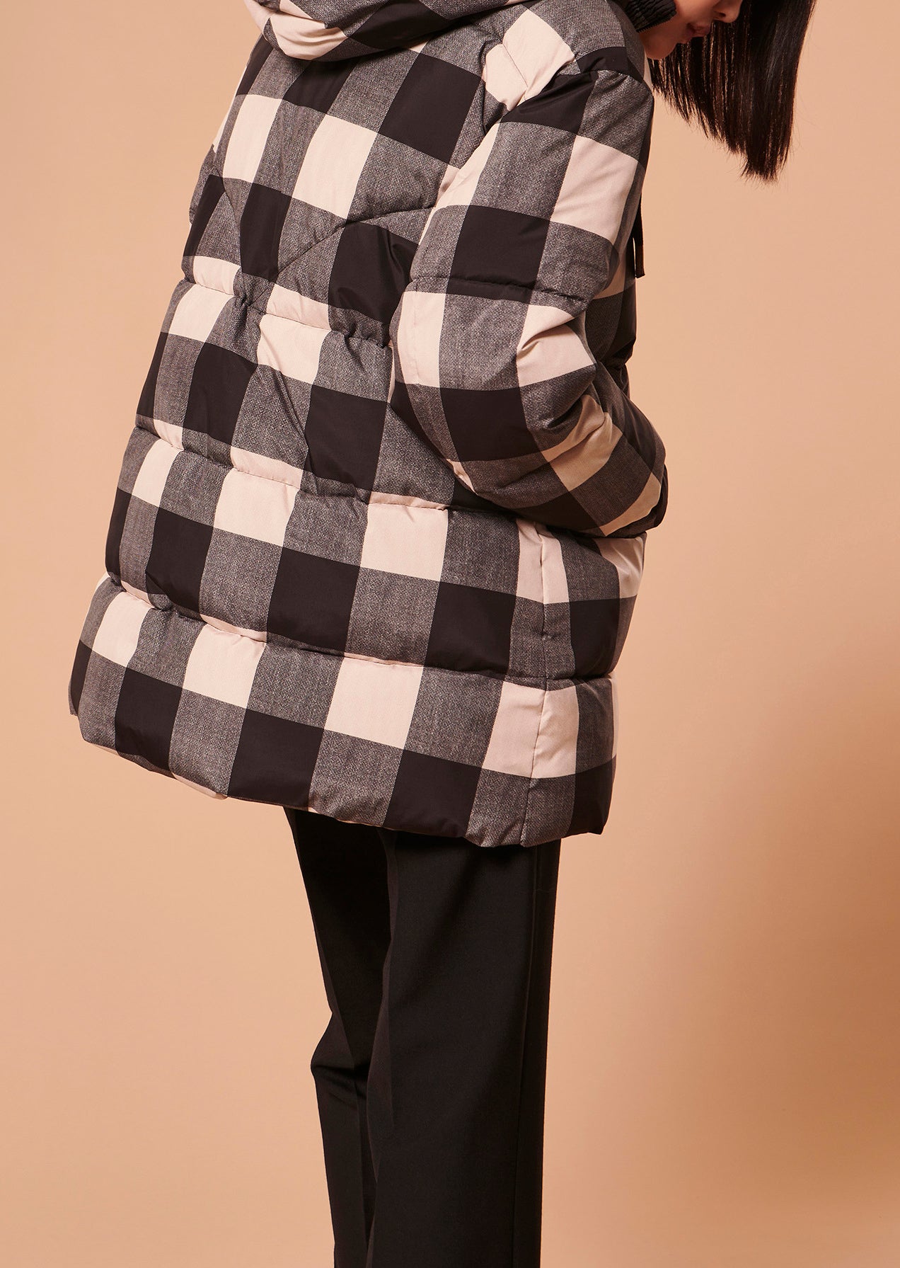 Doudoune Daphne noire en vichy matelassée Faume - seconde main