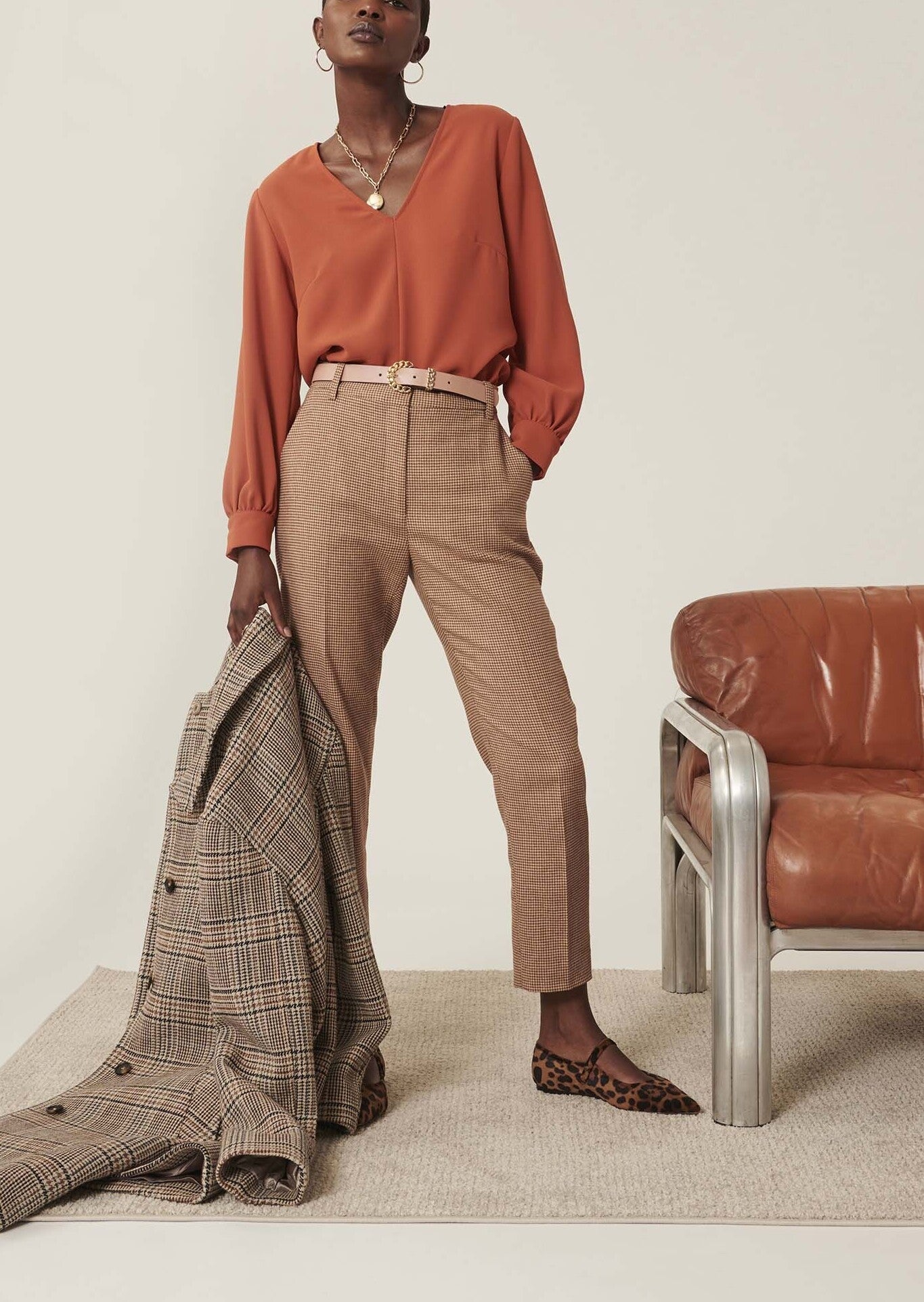 Blouse Taddeus orange en crêpe Faume - seconde main