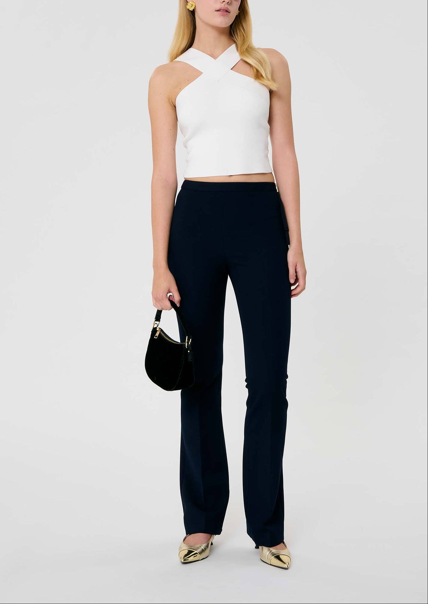 Pantalon bleu nuit en toile double Peyton Faume - seconde main