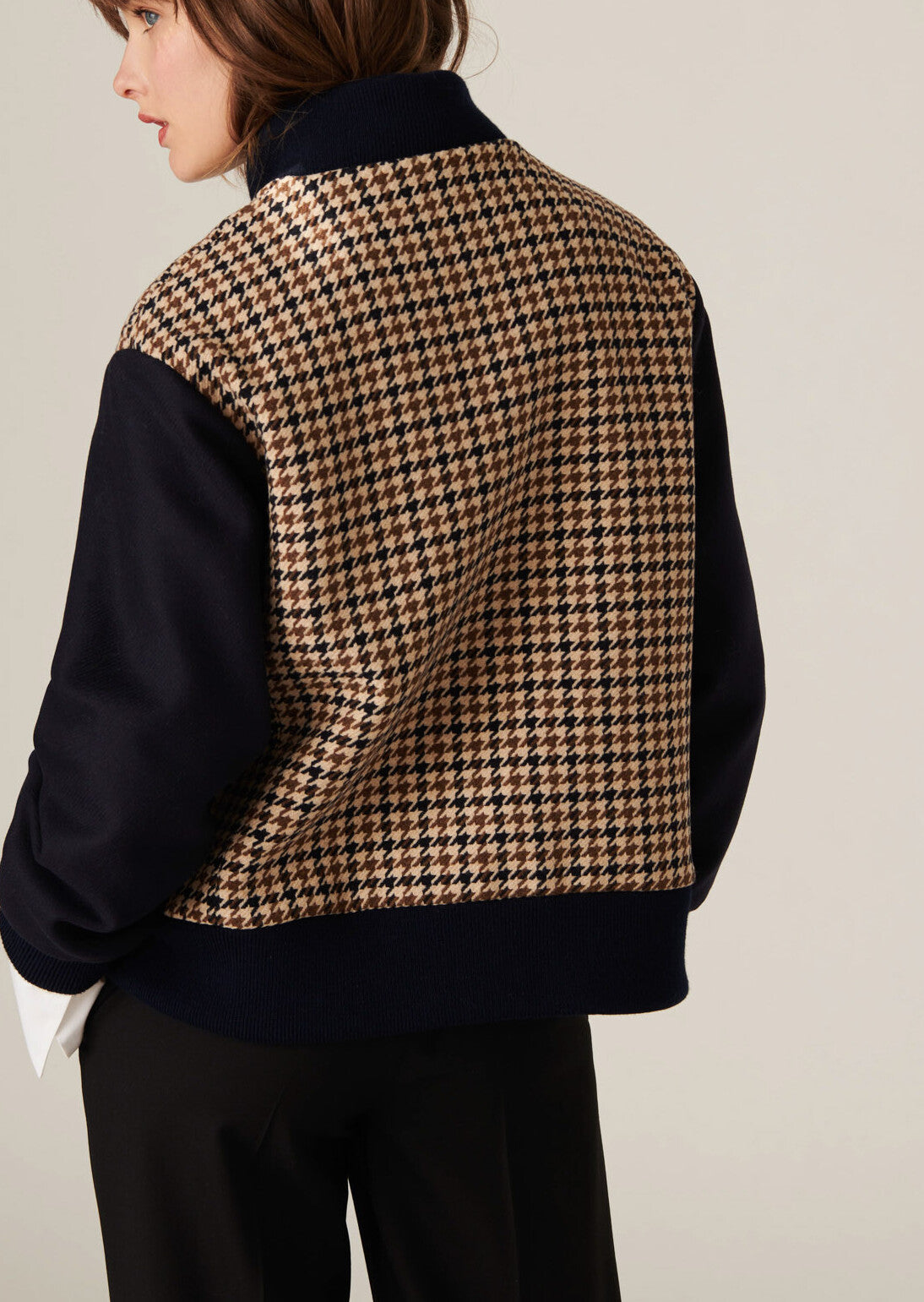 Blouson esprit teddy Vonnie en laine pied de poule Faume - seconde main