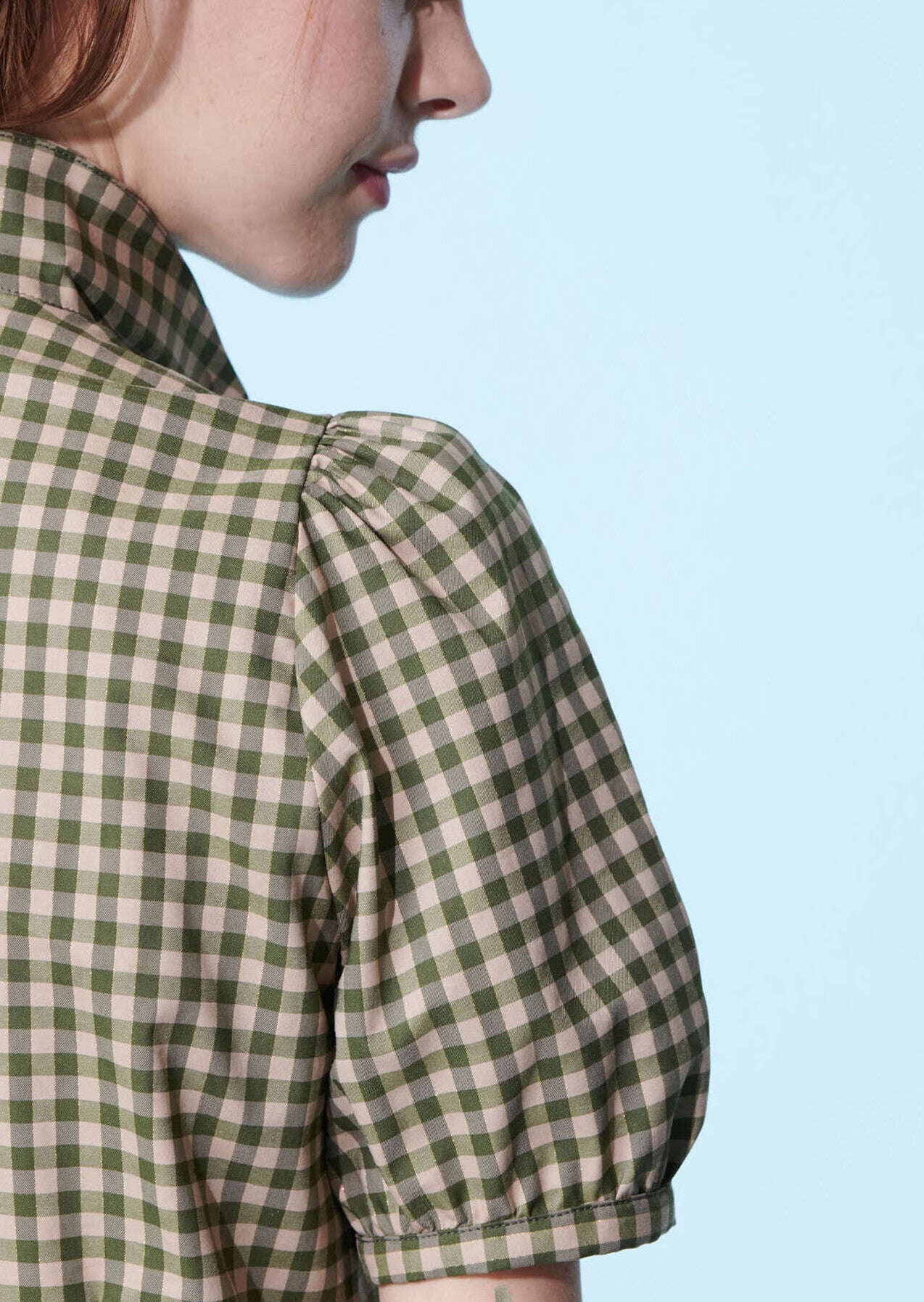 Top Toma en vichy de coton vert kaki Faume - seconde main