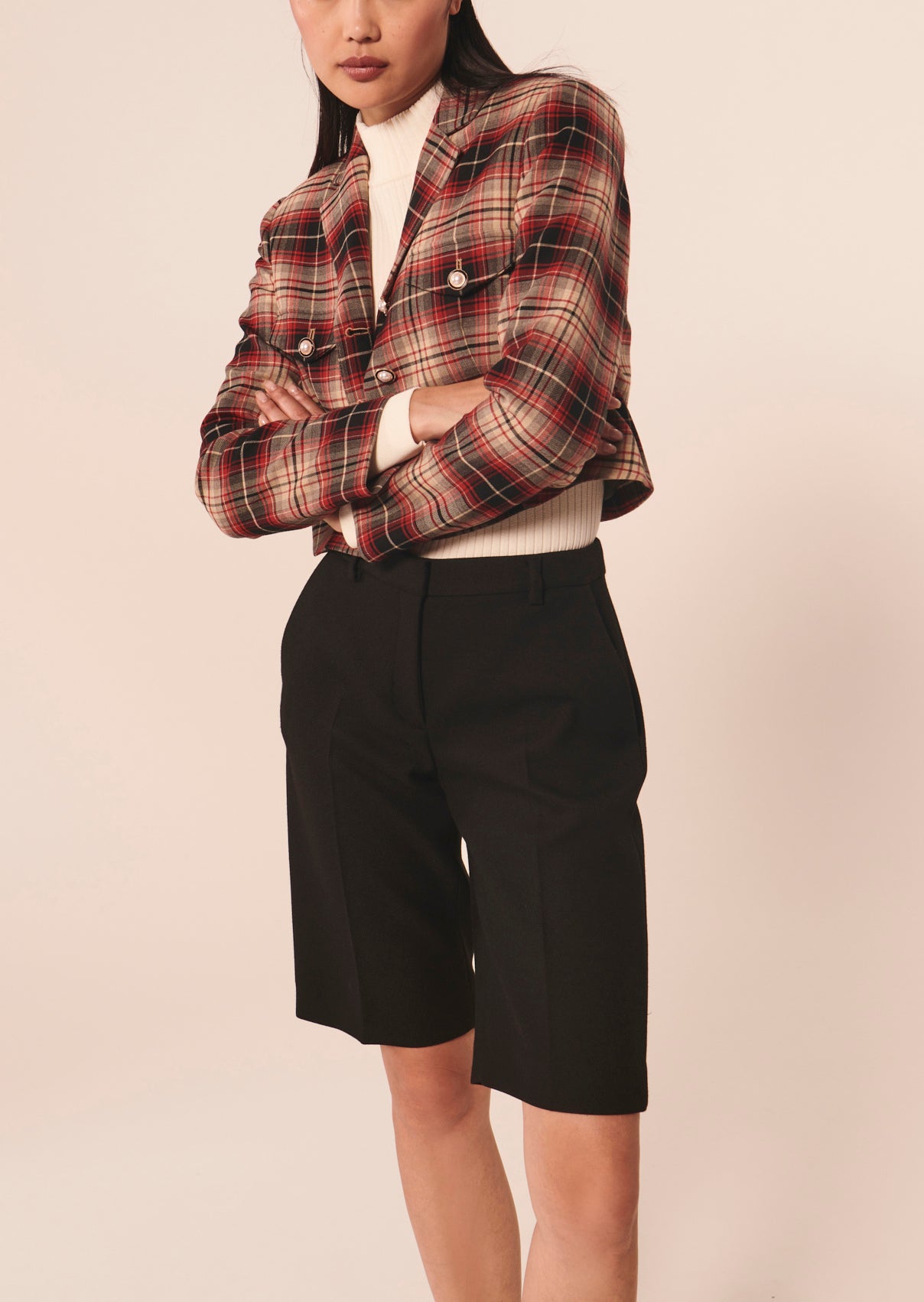 Veste Vivick rouge en tartan Faume - seconde main