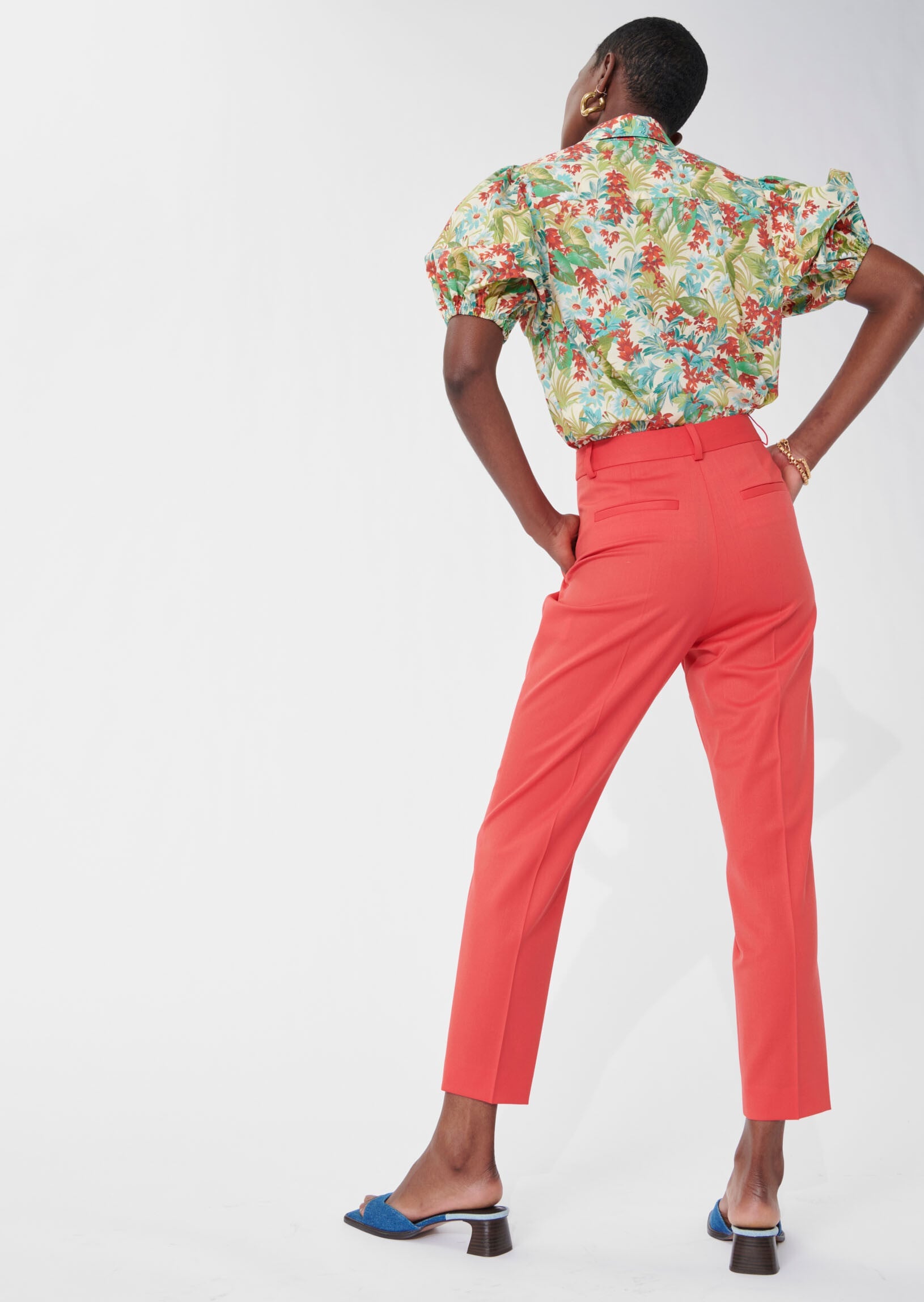 Pantalon Philippine rouge en laine froide Faume - seconde main