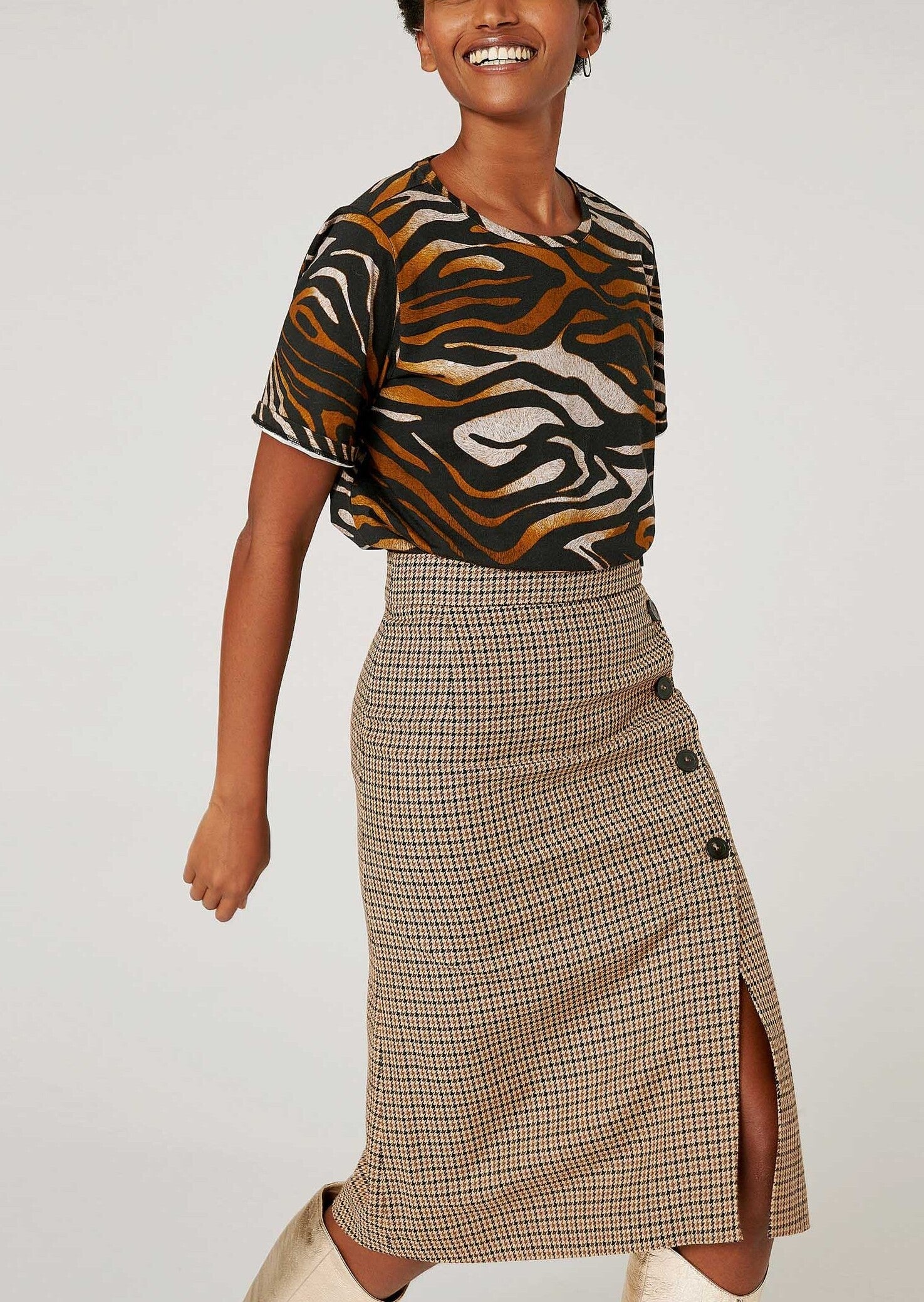 T-shirt Tikoi noir imprimé zèbre Faume - seconde main