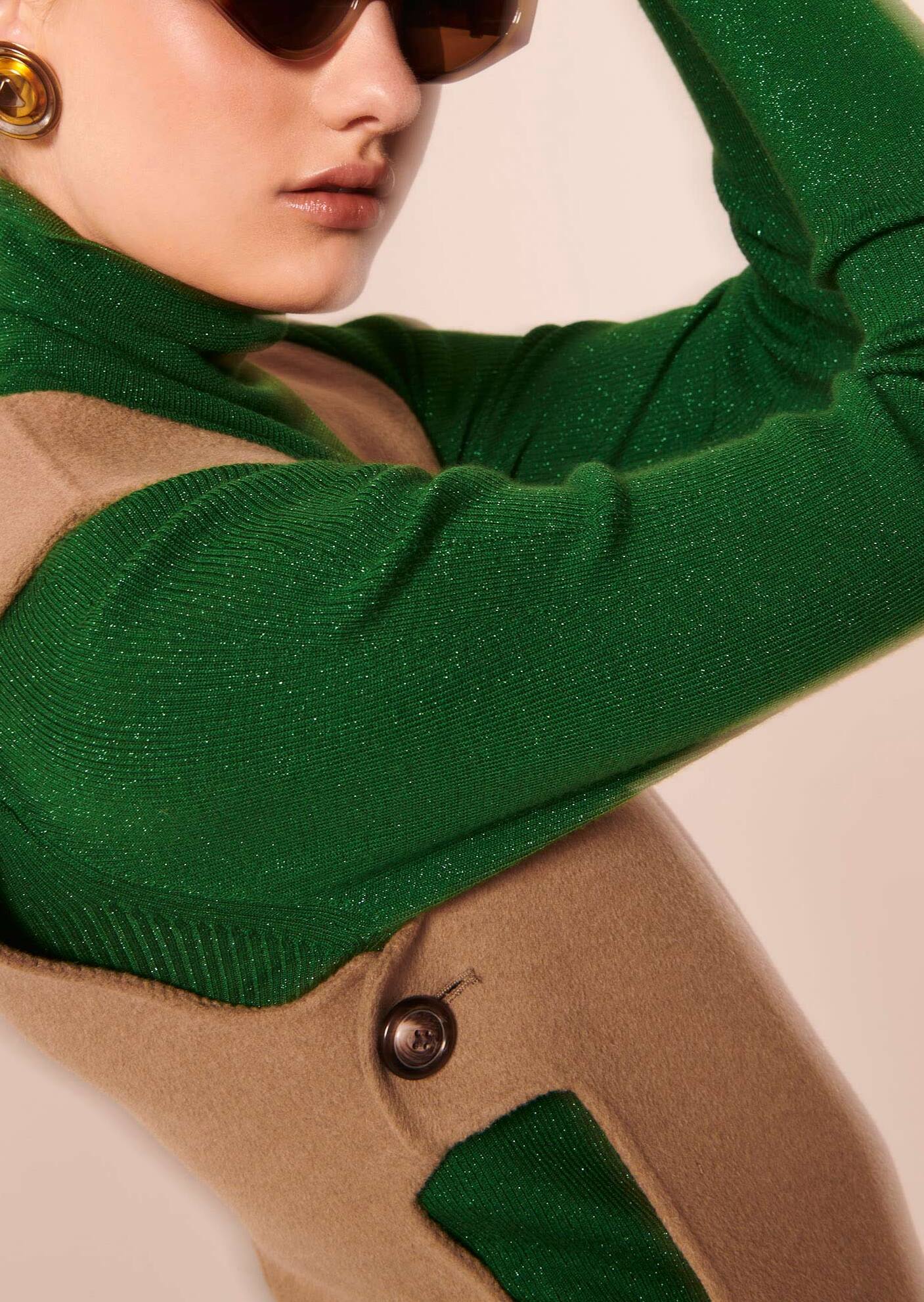 Robe Roma beige en laine double face Faume - seconde main