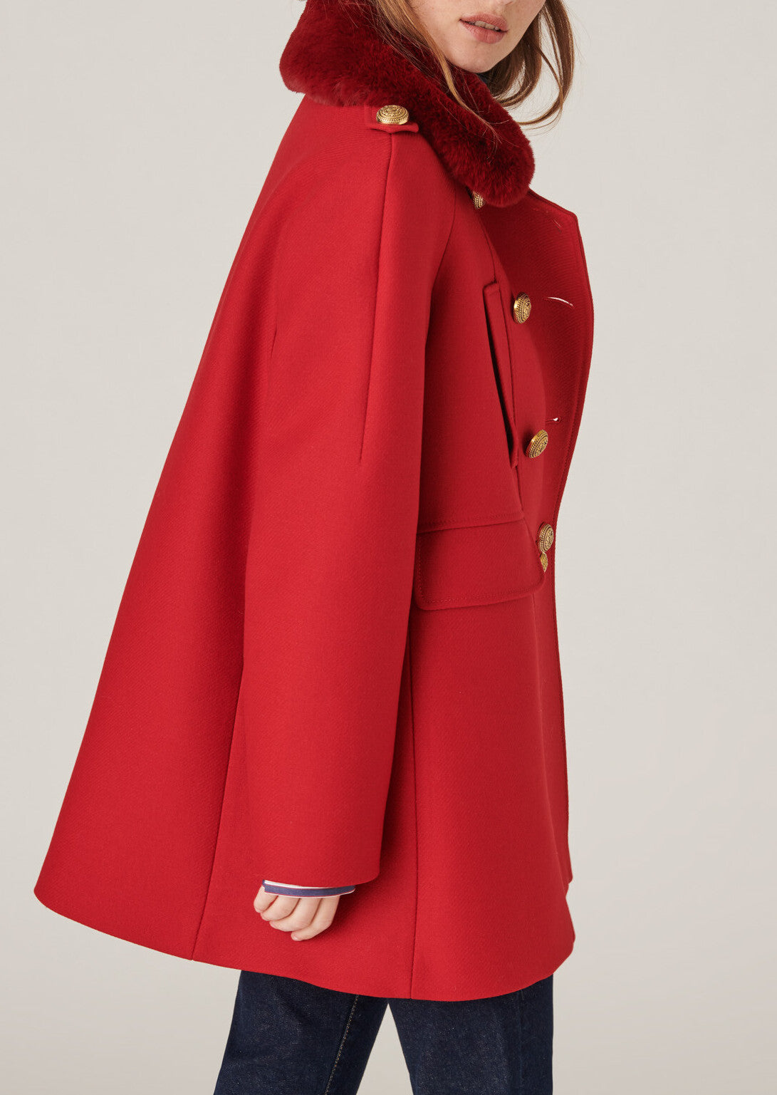 Manteau Mick en laine rouge Faume - seconde main
