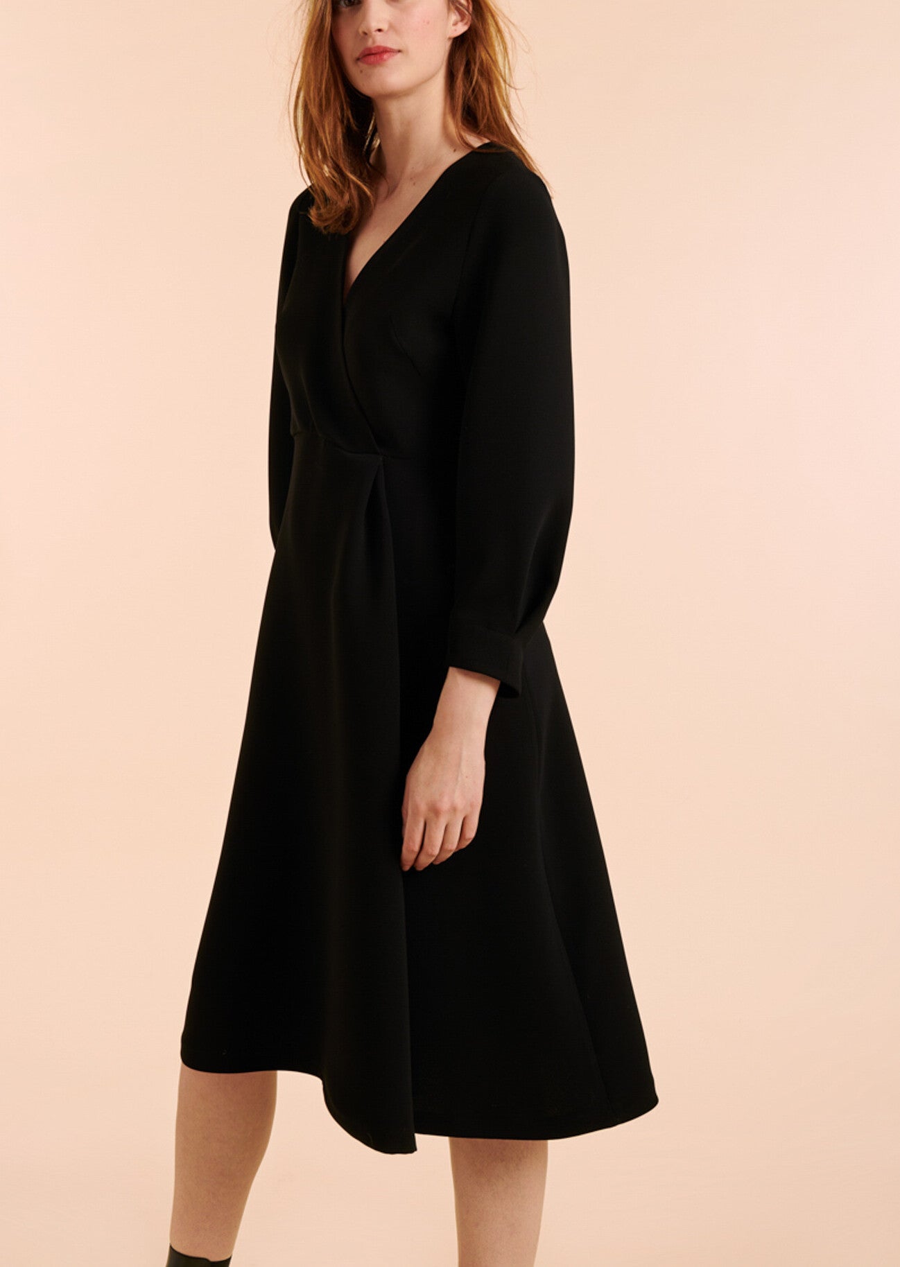 Robe Robertine cache-coeur noire Faume - seconde main