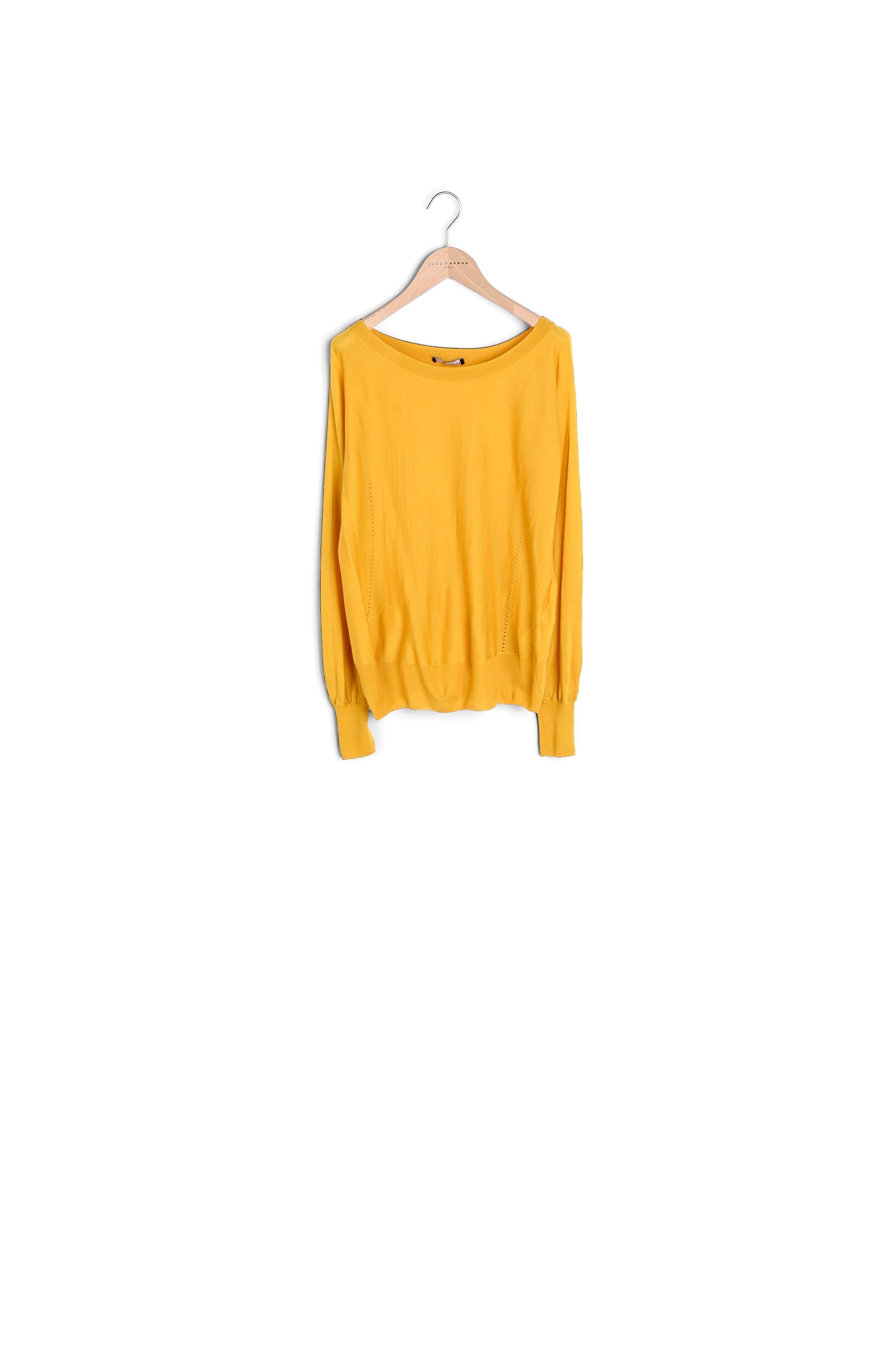 Pull Penelope jaune en merinos extrafin Faume - seconde main