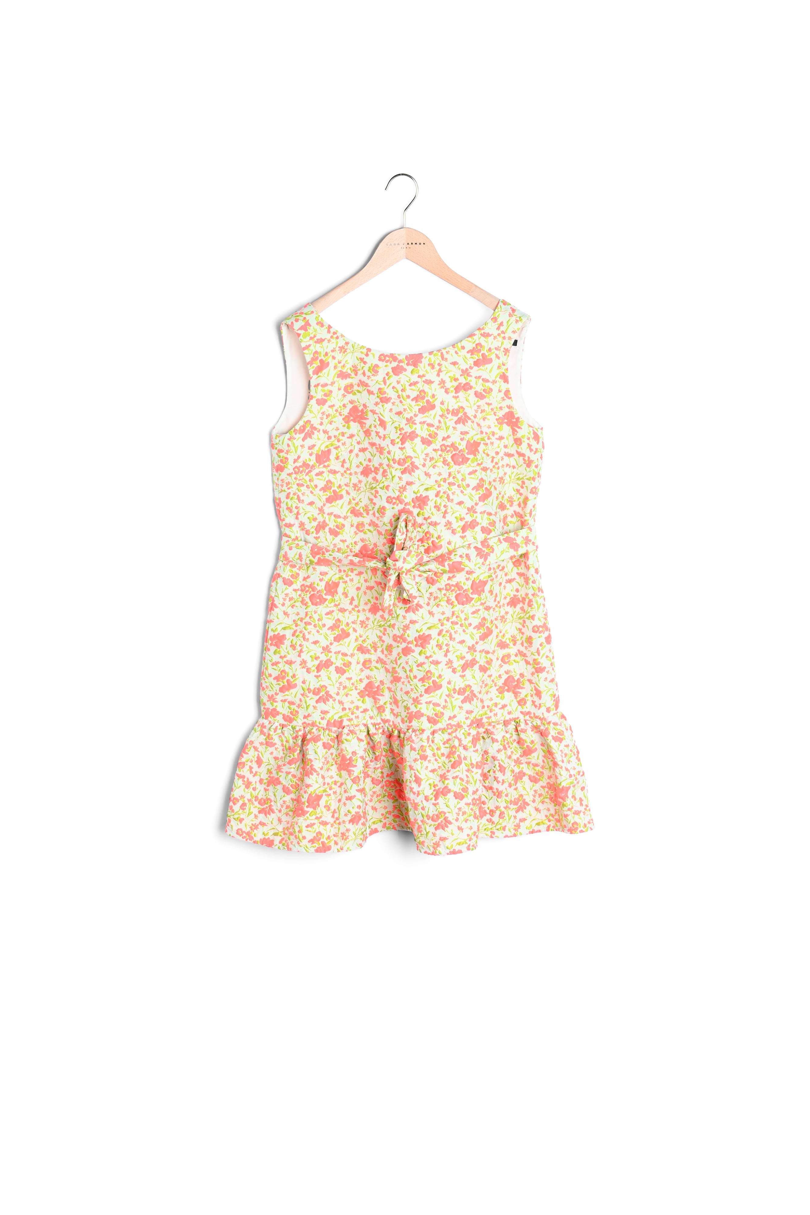 Robe orange et verte en jacquard cloqué Faume - seconde main