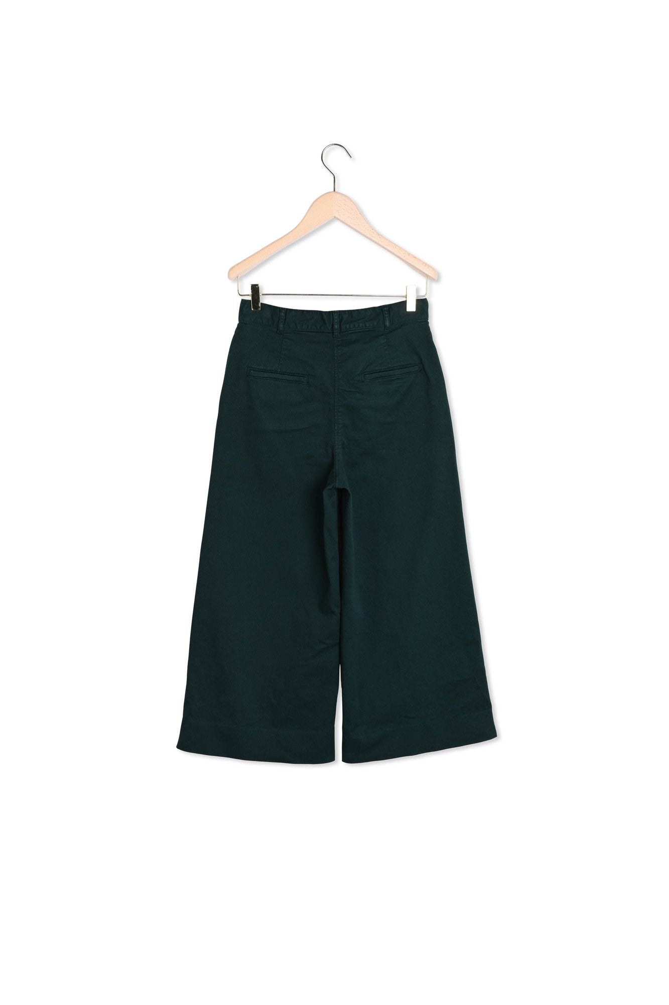 Pantalon 3/4 en toile denim vert jade Faume - seconde main