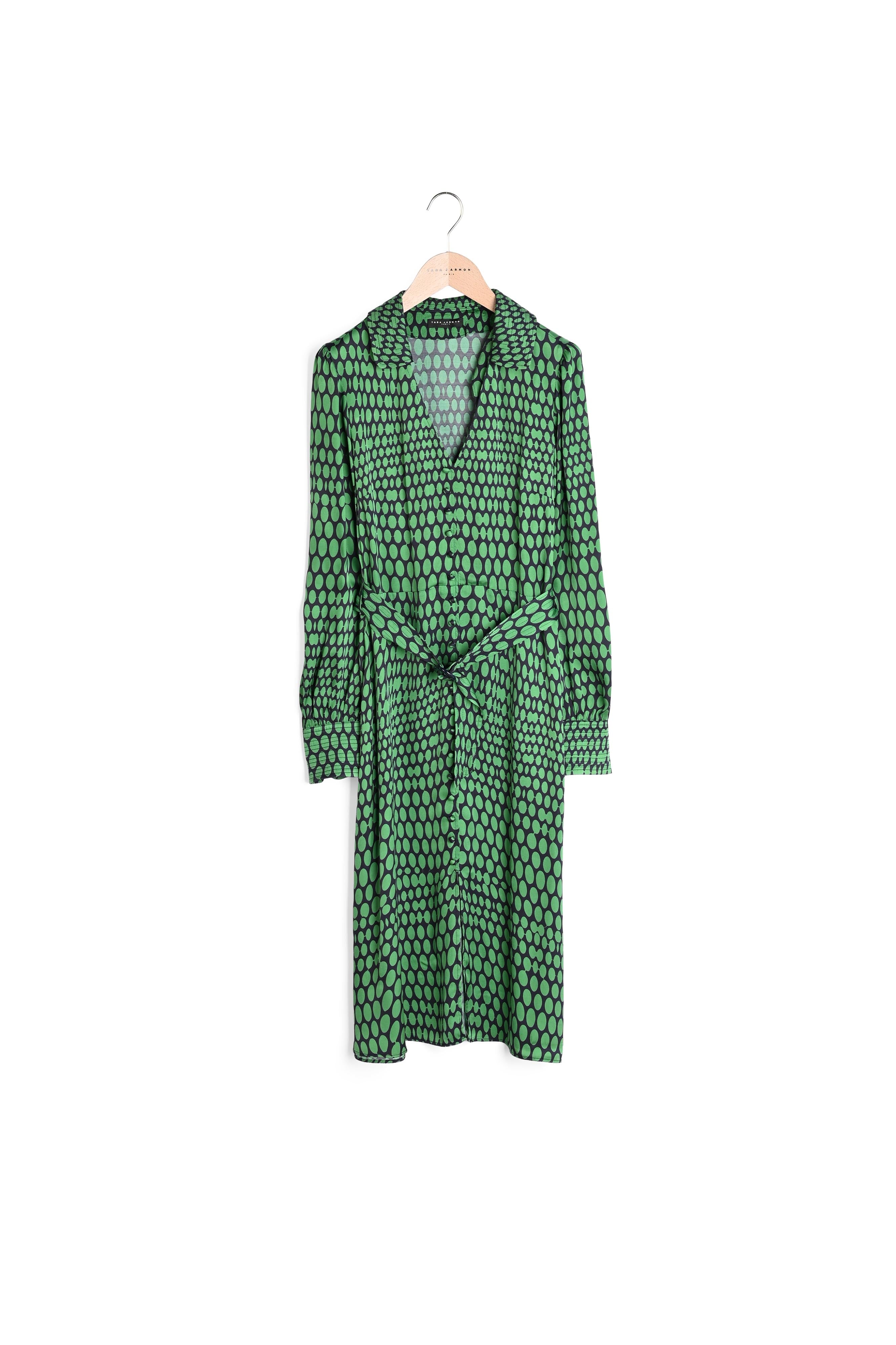 Robe Rumi verte imprimé pois Faume - seconde main