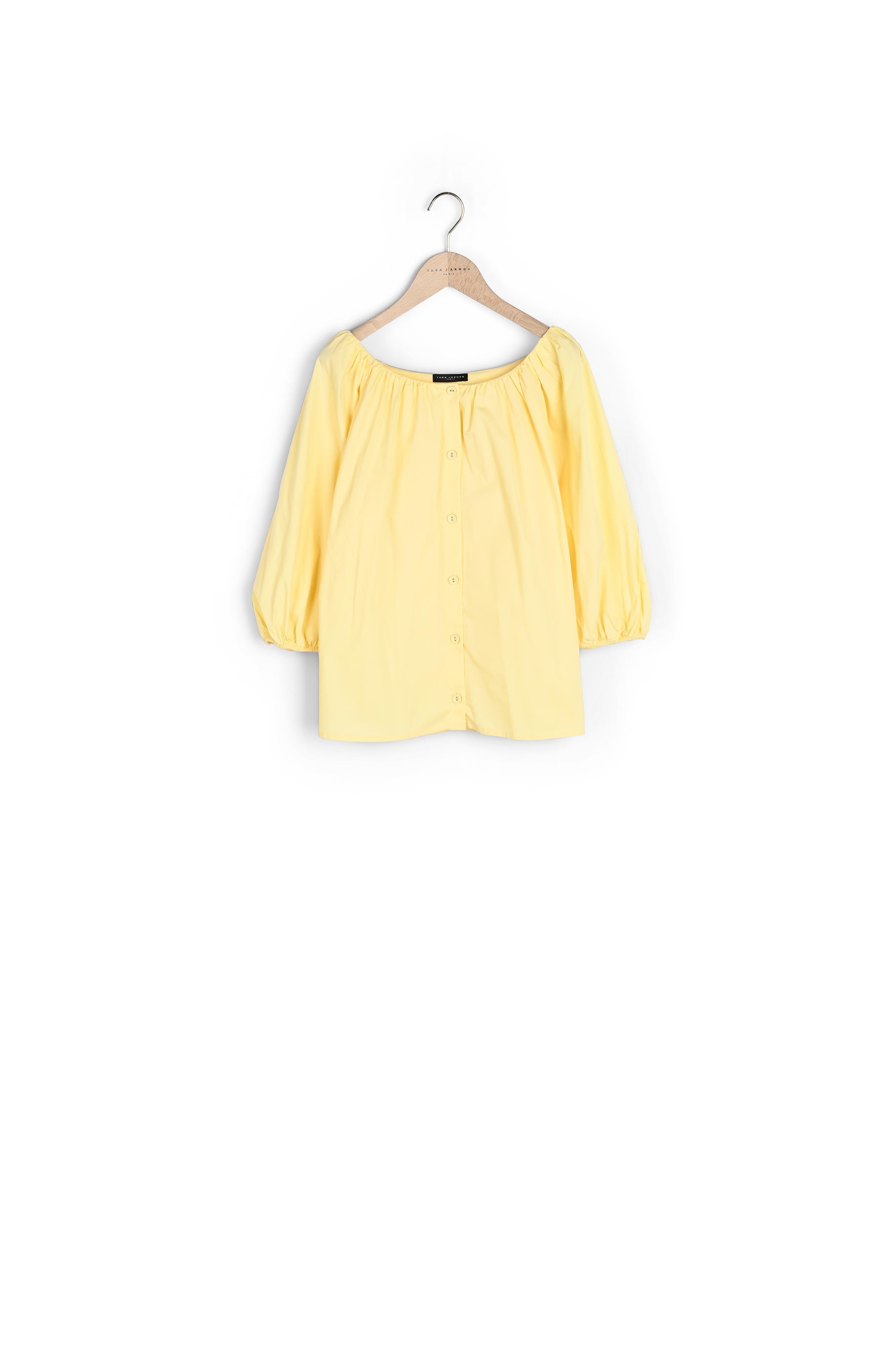 Chemise Cuba jaune pastel en popeline Faume - seconde main