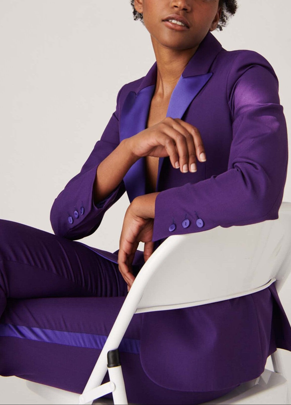 Pantalon de tailleur Paul violet en laine froide Faume - seconde main