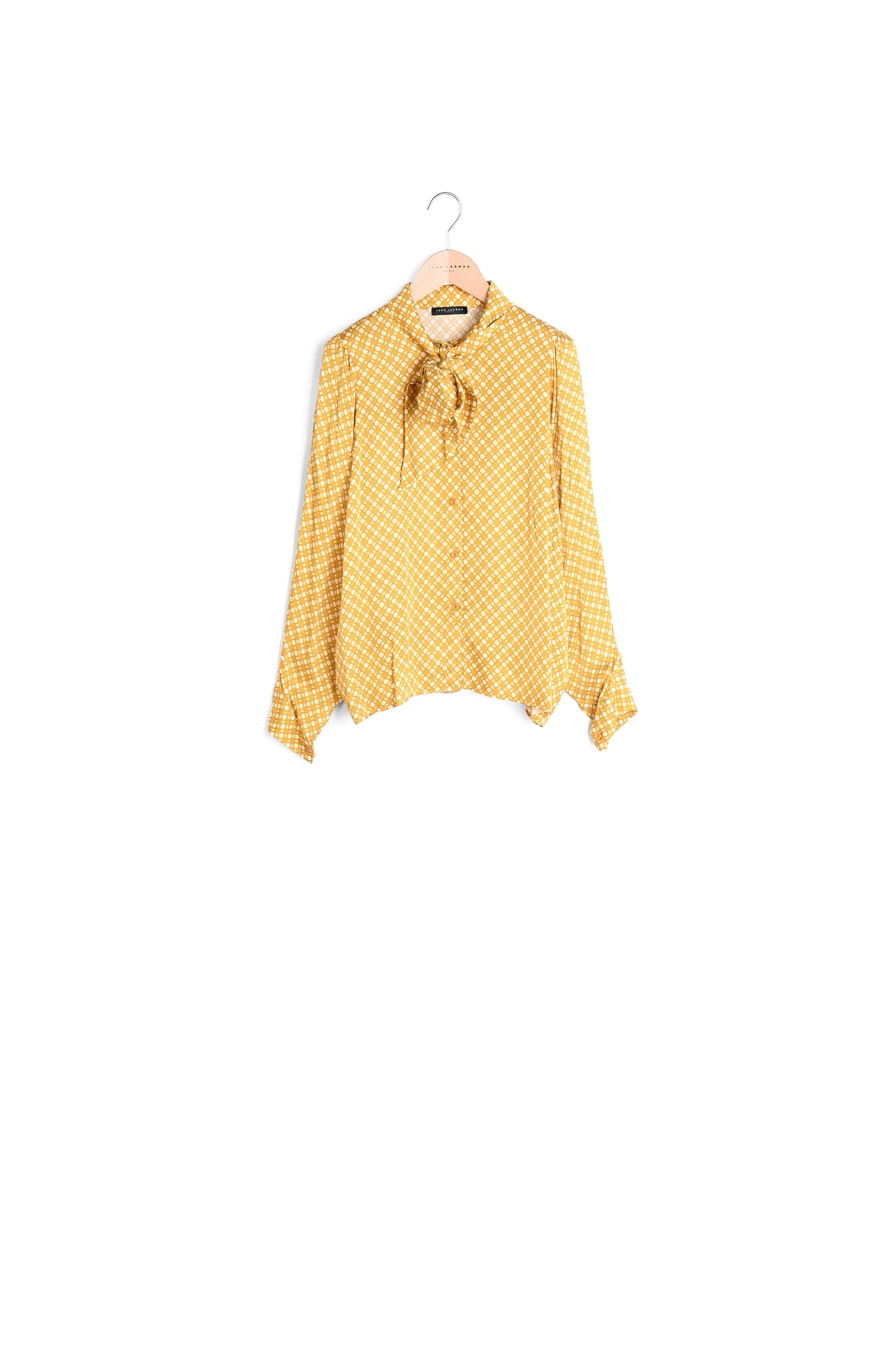 Chemise Candy jaune imprimé petites fleurs en satin Faume - seconde main