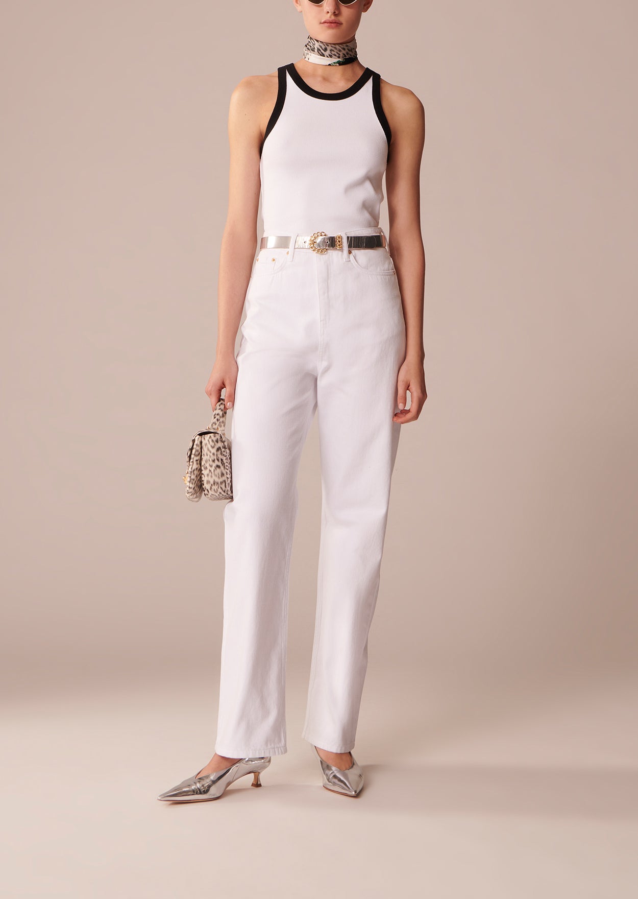 Jean Jerem blanc en denim Faume - seconde main