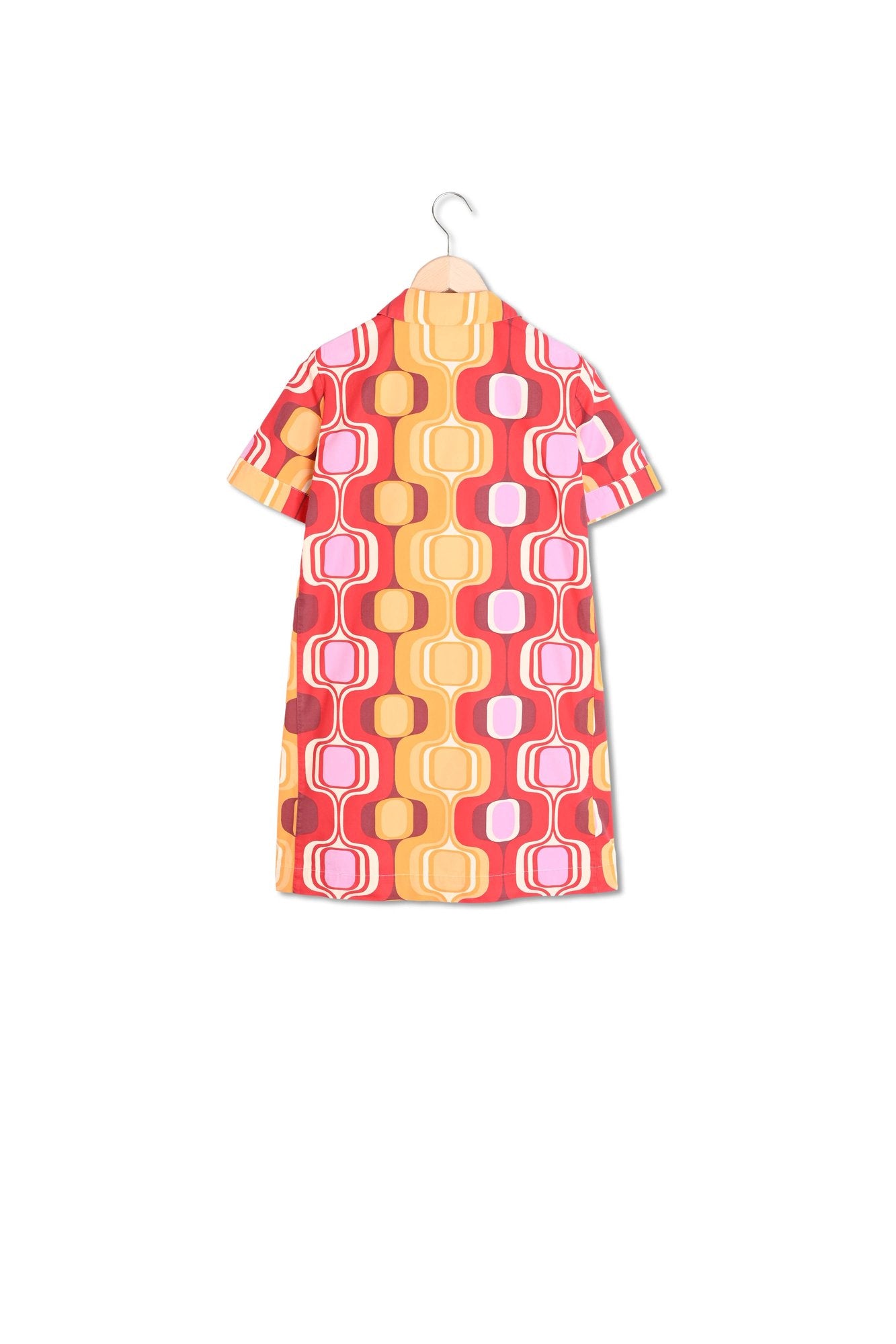 Robe Ritournella rouge imprimé rétro en popeline Faume - seconde main