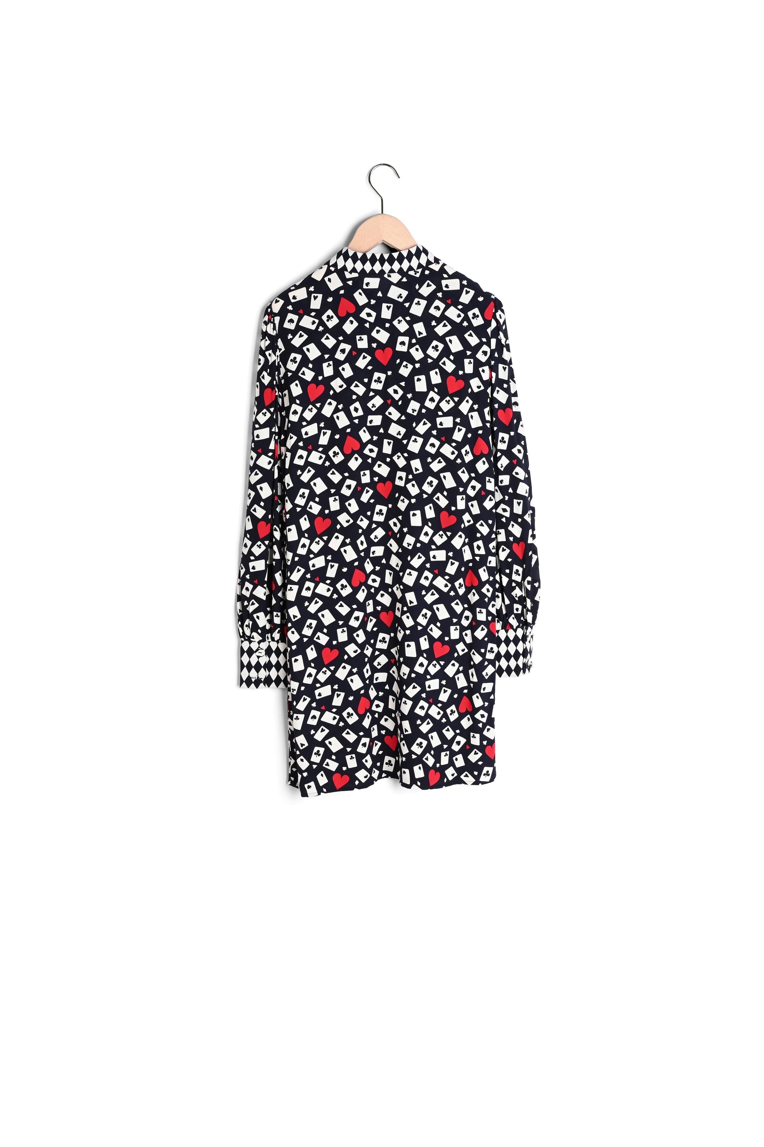 Robe chemise Rawane bleu nuit imprimé en crêpe Faume - seconde main