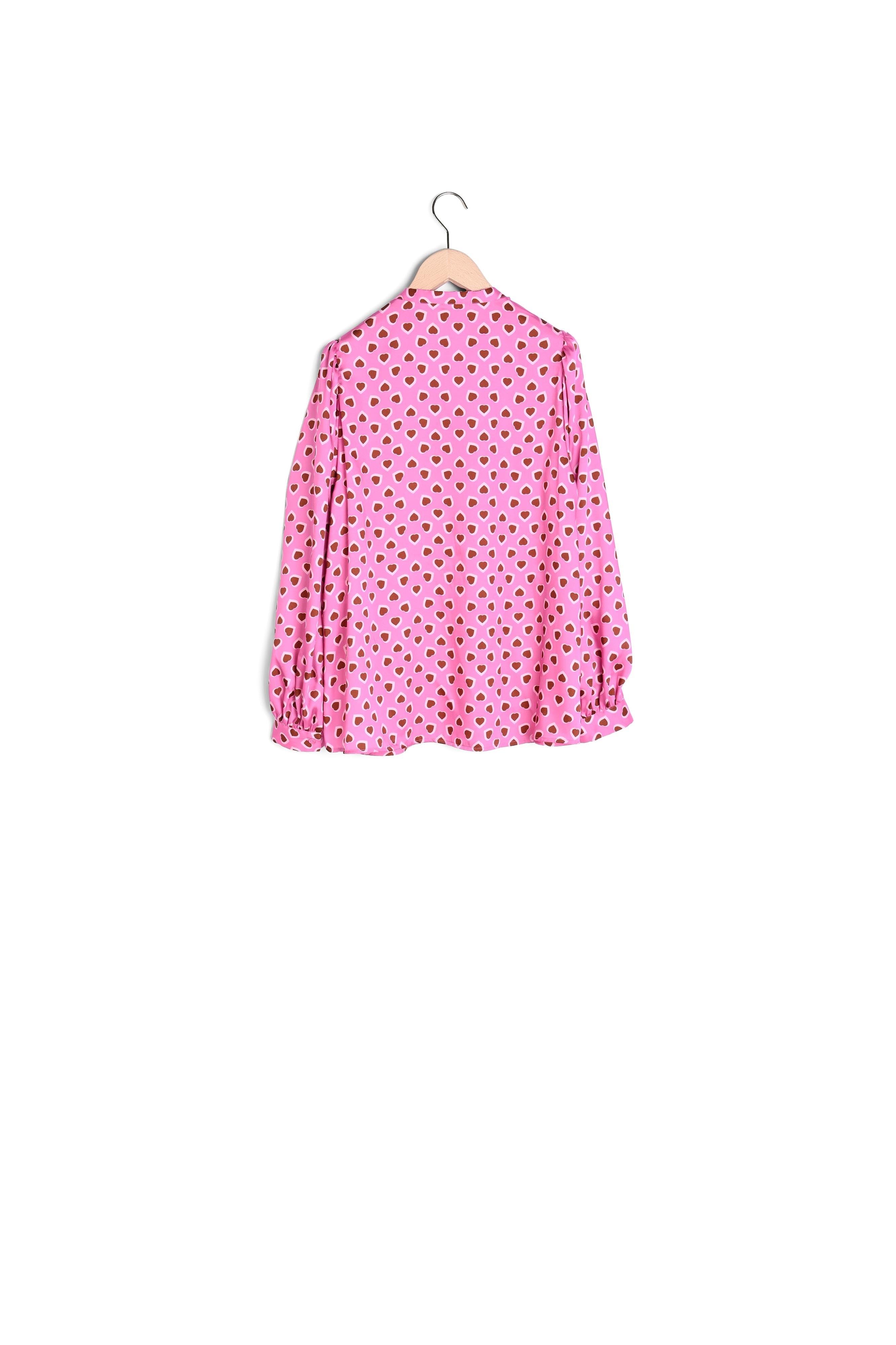 Chemise Claire rose imprimé coeurs Faume - seconde main