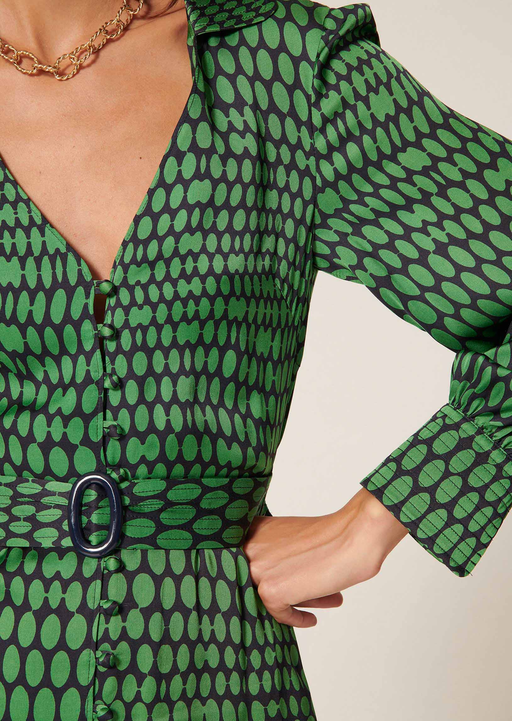 Robe Rumi verte imprimé pois Faume - seconde main