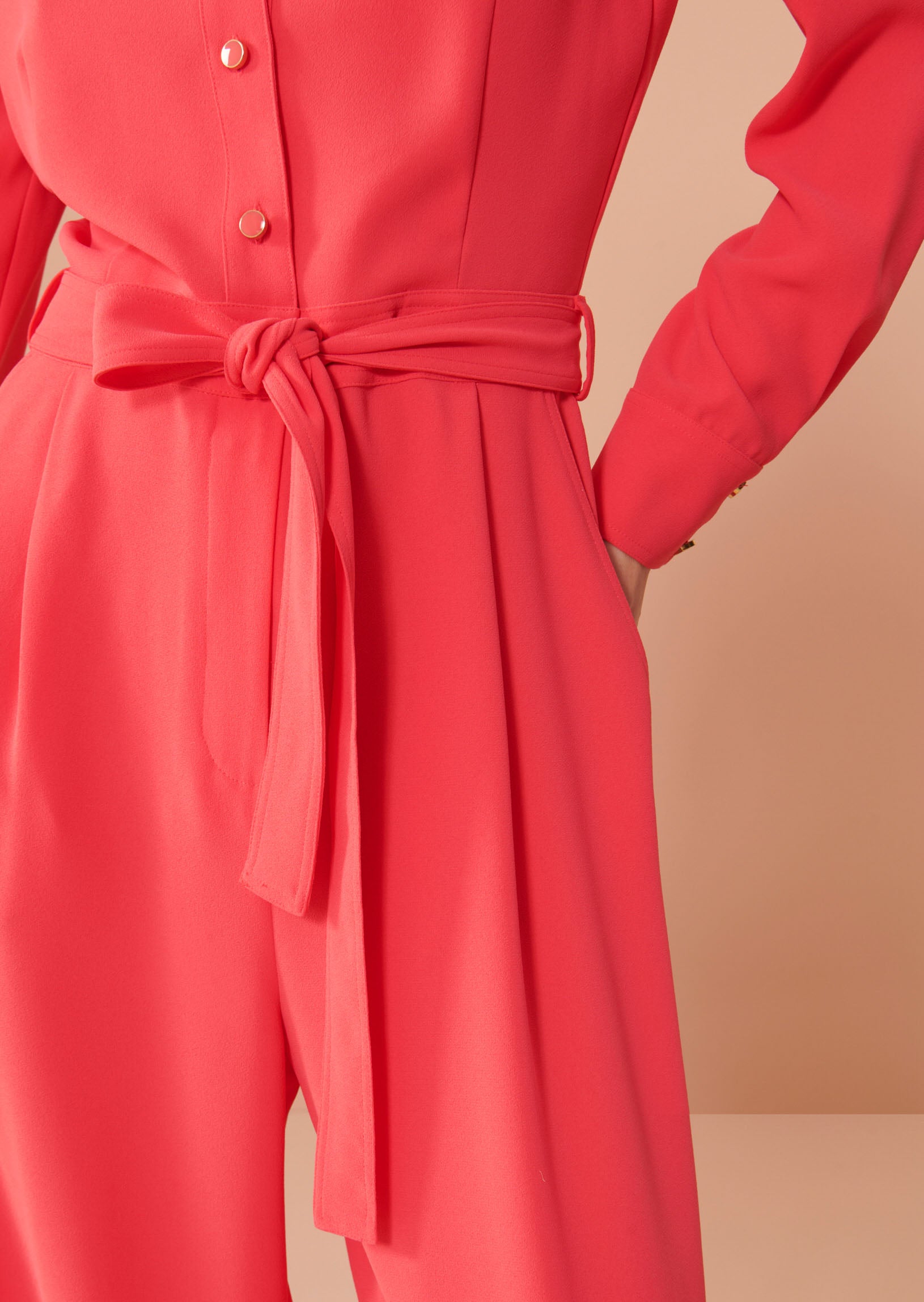 Combinaison Christo rose en crêpe Faume - seconde main