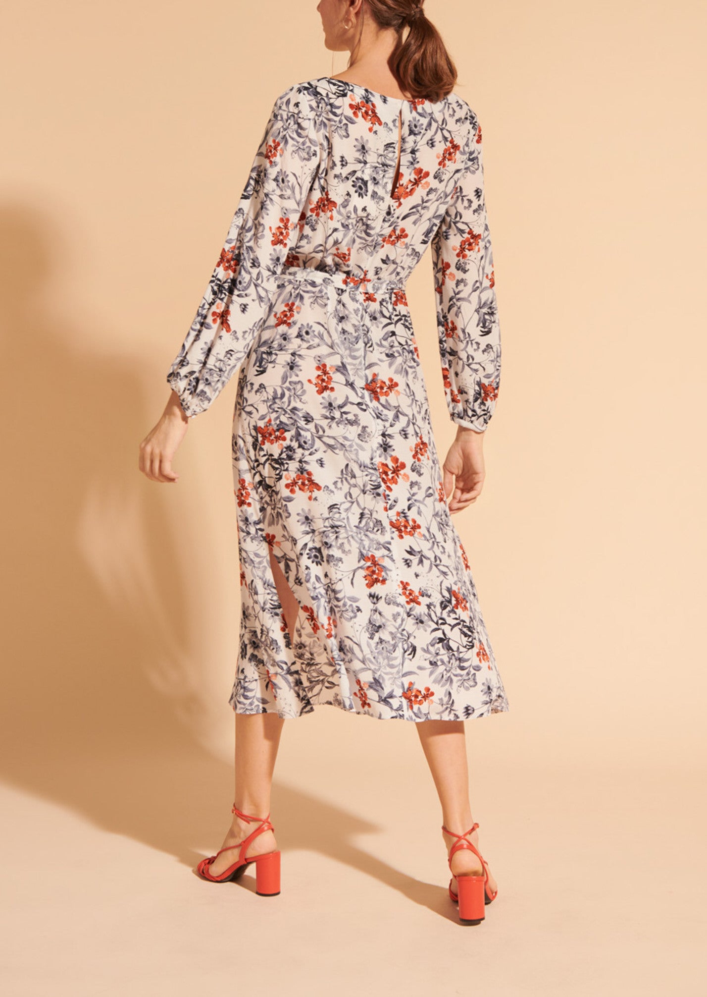Robe longue Rilly en viscose imprimé fleurs japonaises Faume - seconde main