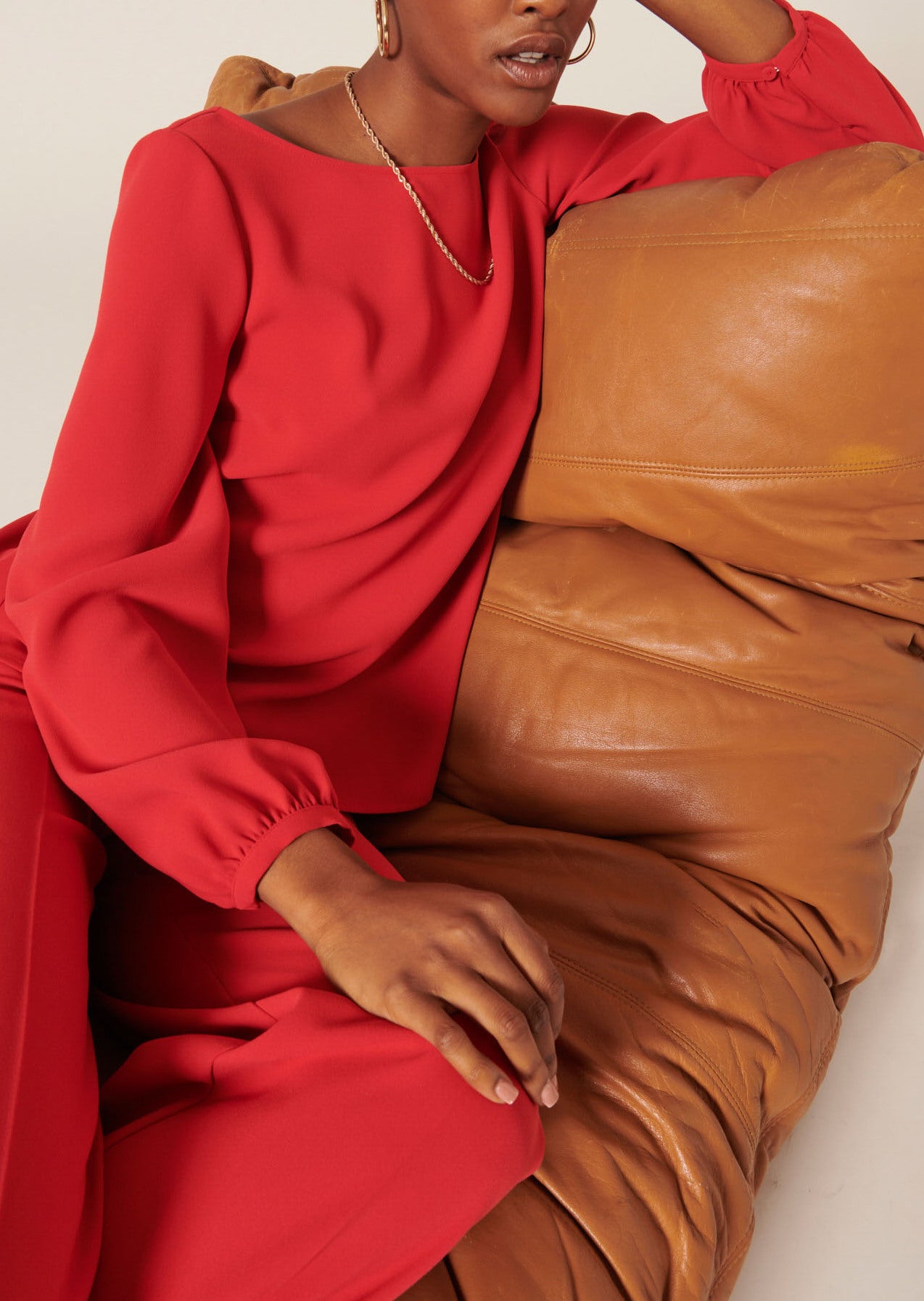 Top Tabecca rouge en crêpe Faume - seconde main