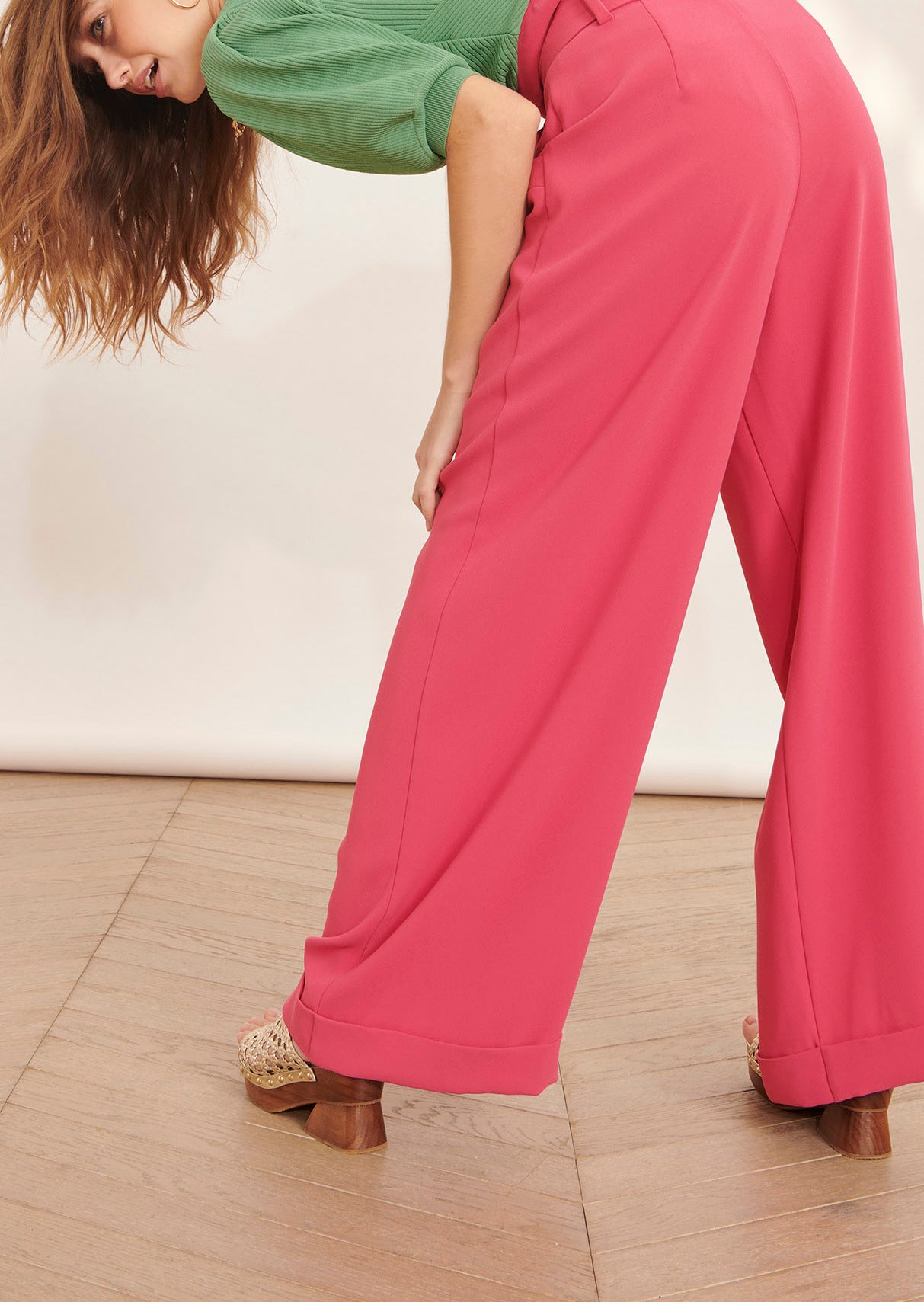 Pantalon Pyla rose en crêpe Faume - seconde main