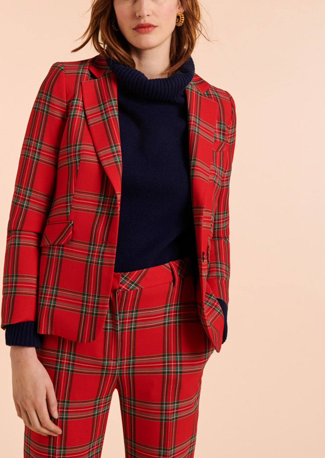 Pantalon Paris tartan à carreaux rouge Faume - seconde main