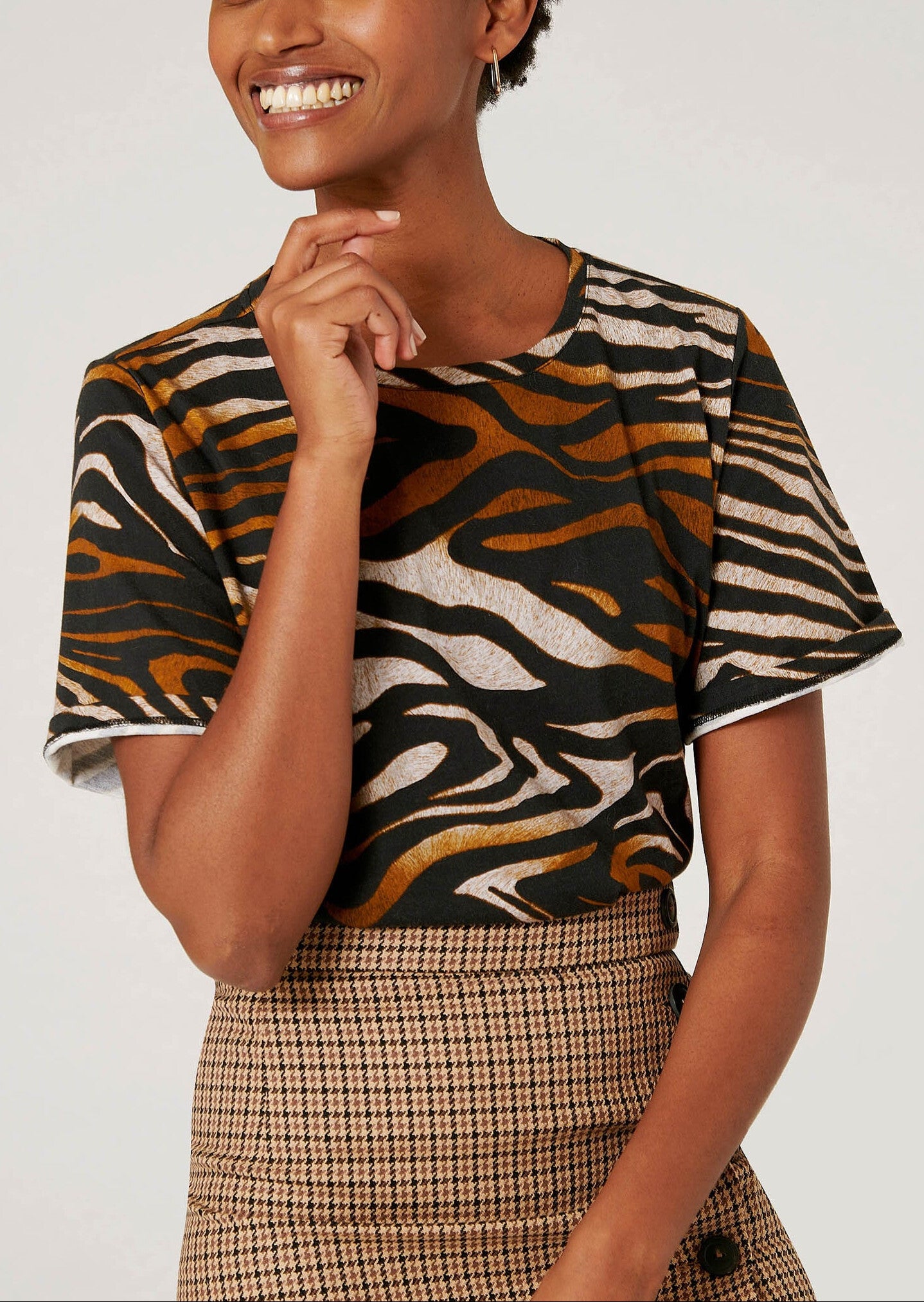 T-shirt Tikoi noir imprimé zèbre Faume - seconde main