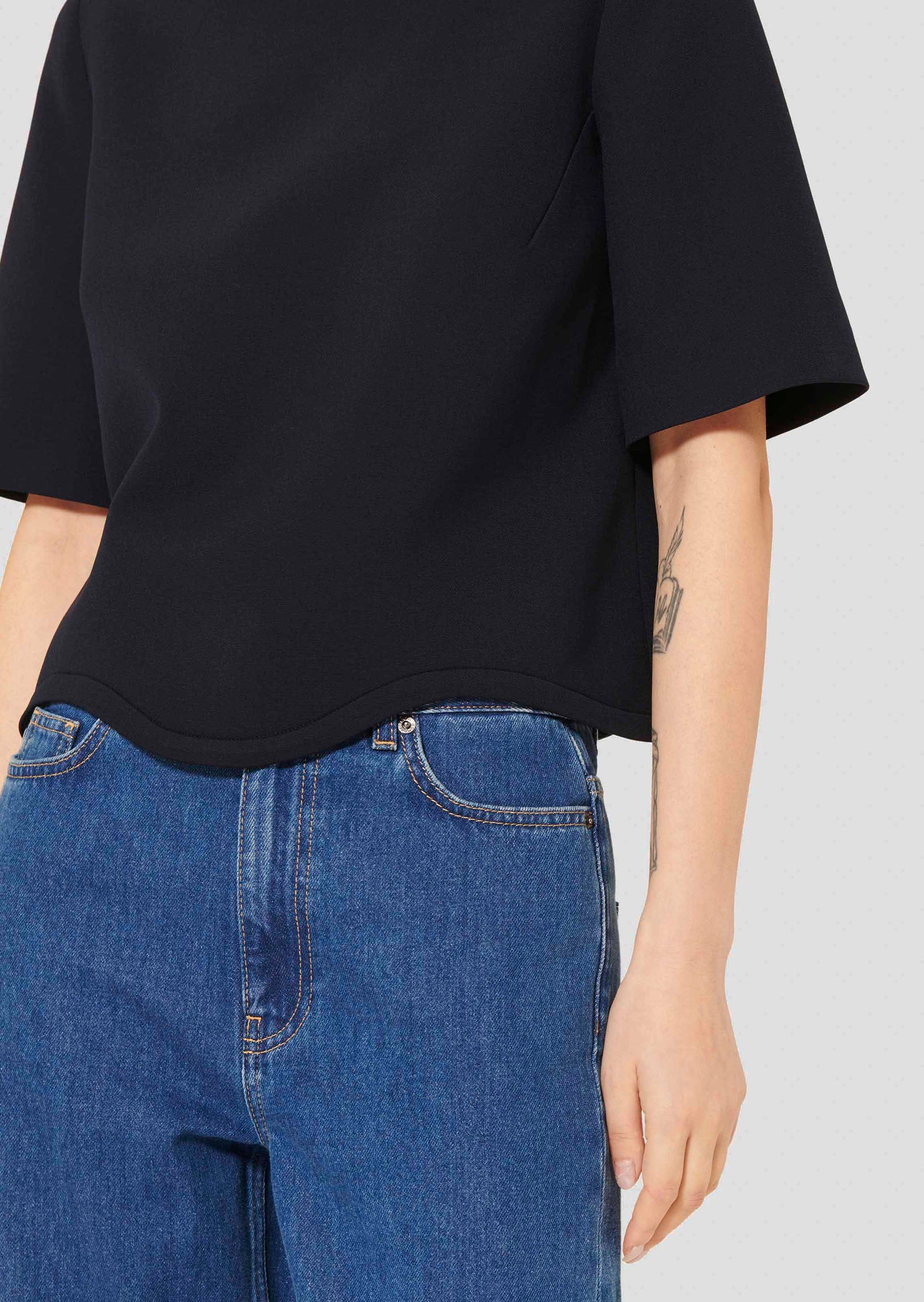 Top bleu nuit en toile double Tilda Faume - seconde main