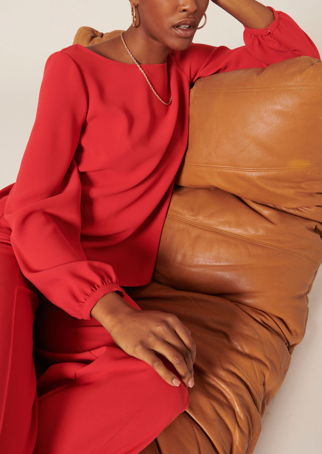 Top Tabecca rouge en crêpe Faume - seconde main