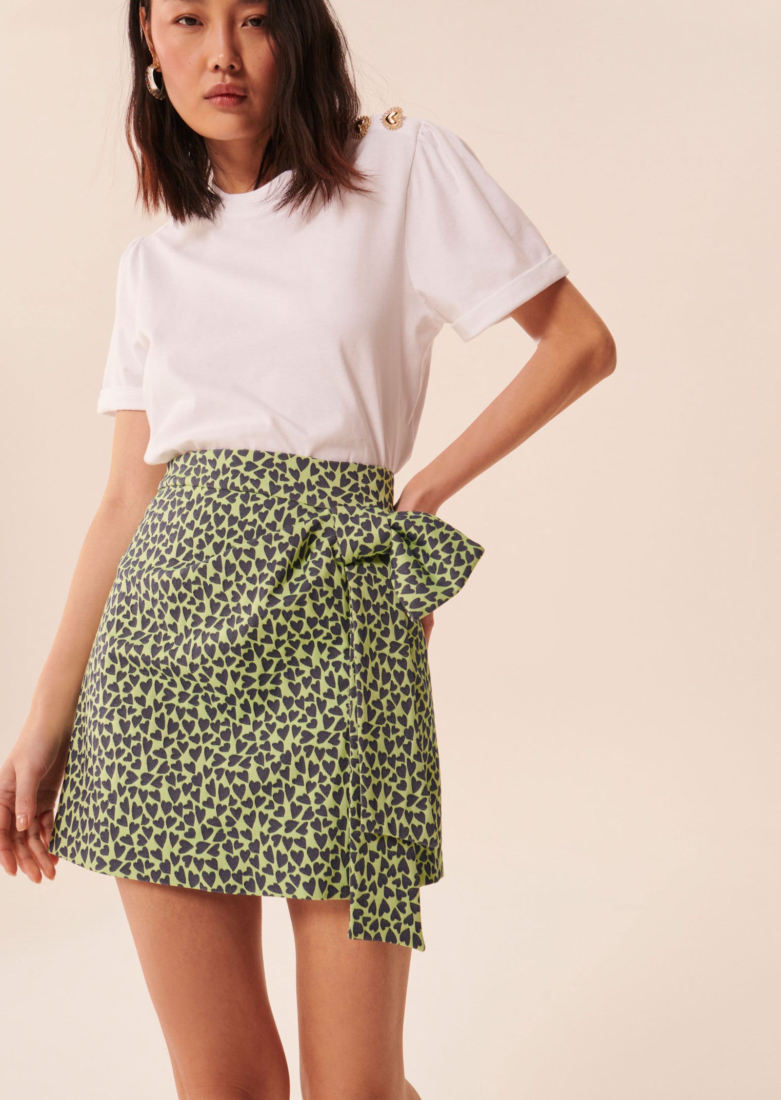 Jupe Jaba verte en jacquard Faume - seconde main