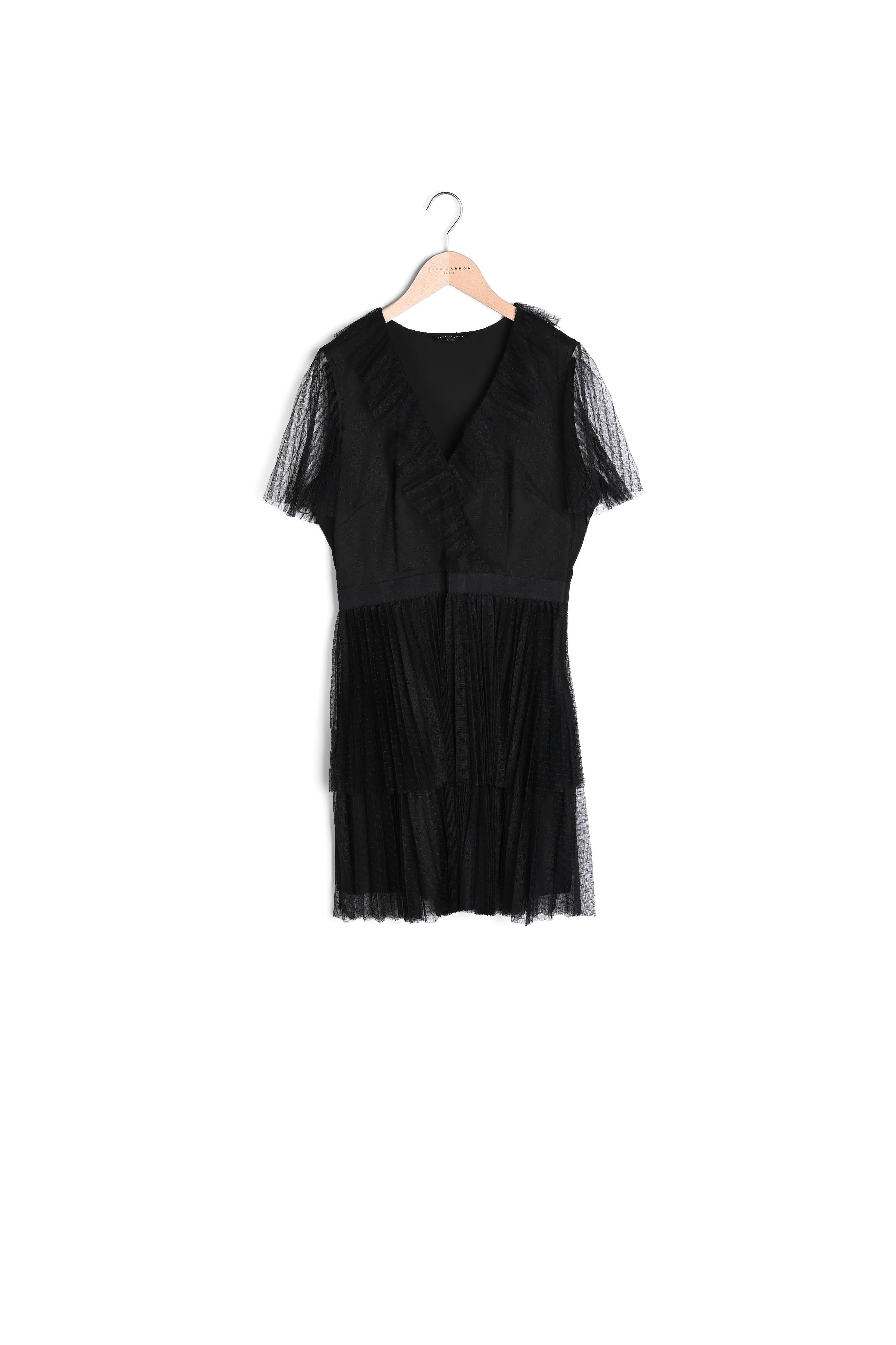 Robe noire en tulle plumetis Faume - seconde main