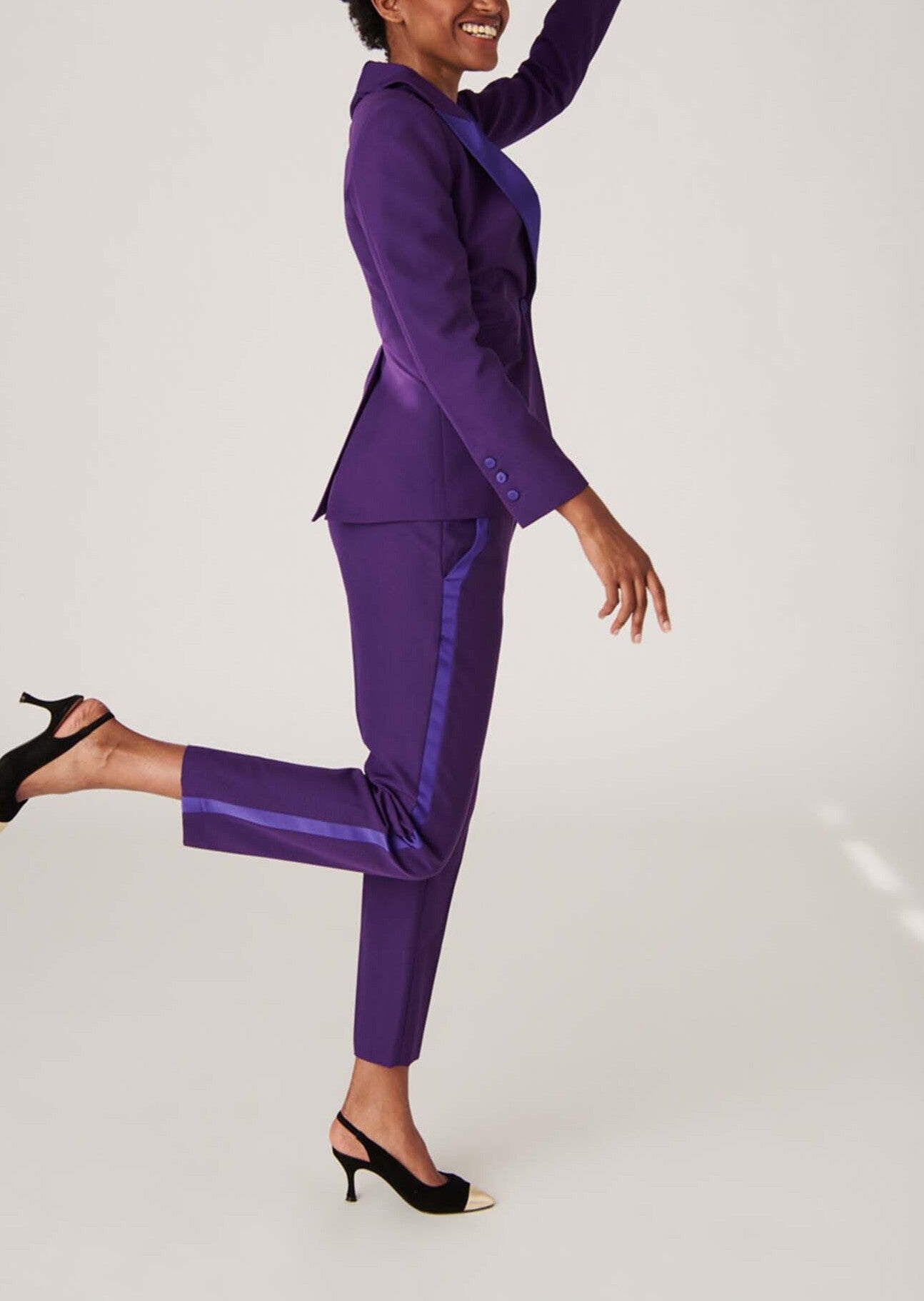 Pantalon de tailleur Paul violet en laine froide Faume - seconde main